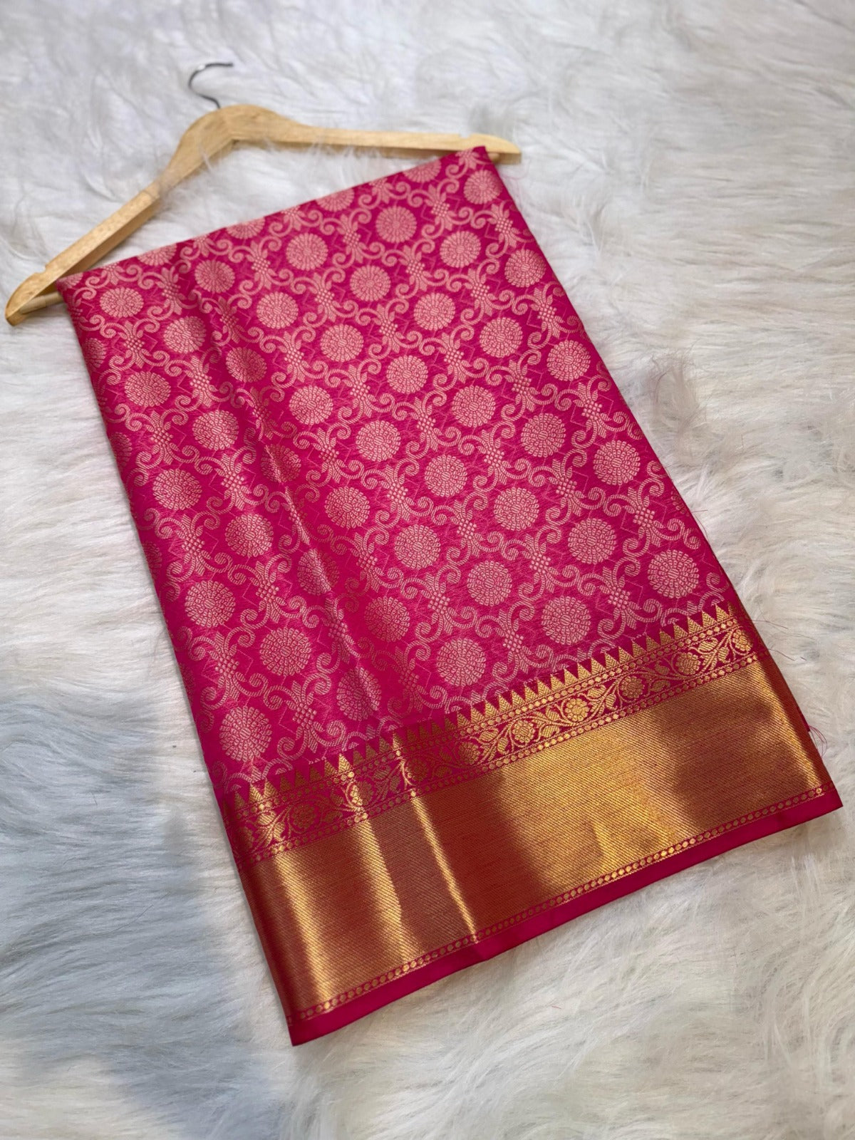 Pink Banarasi Tissue Zari Silk Saree