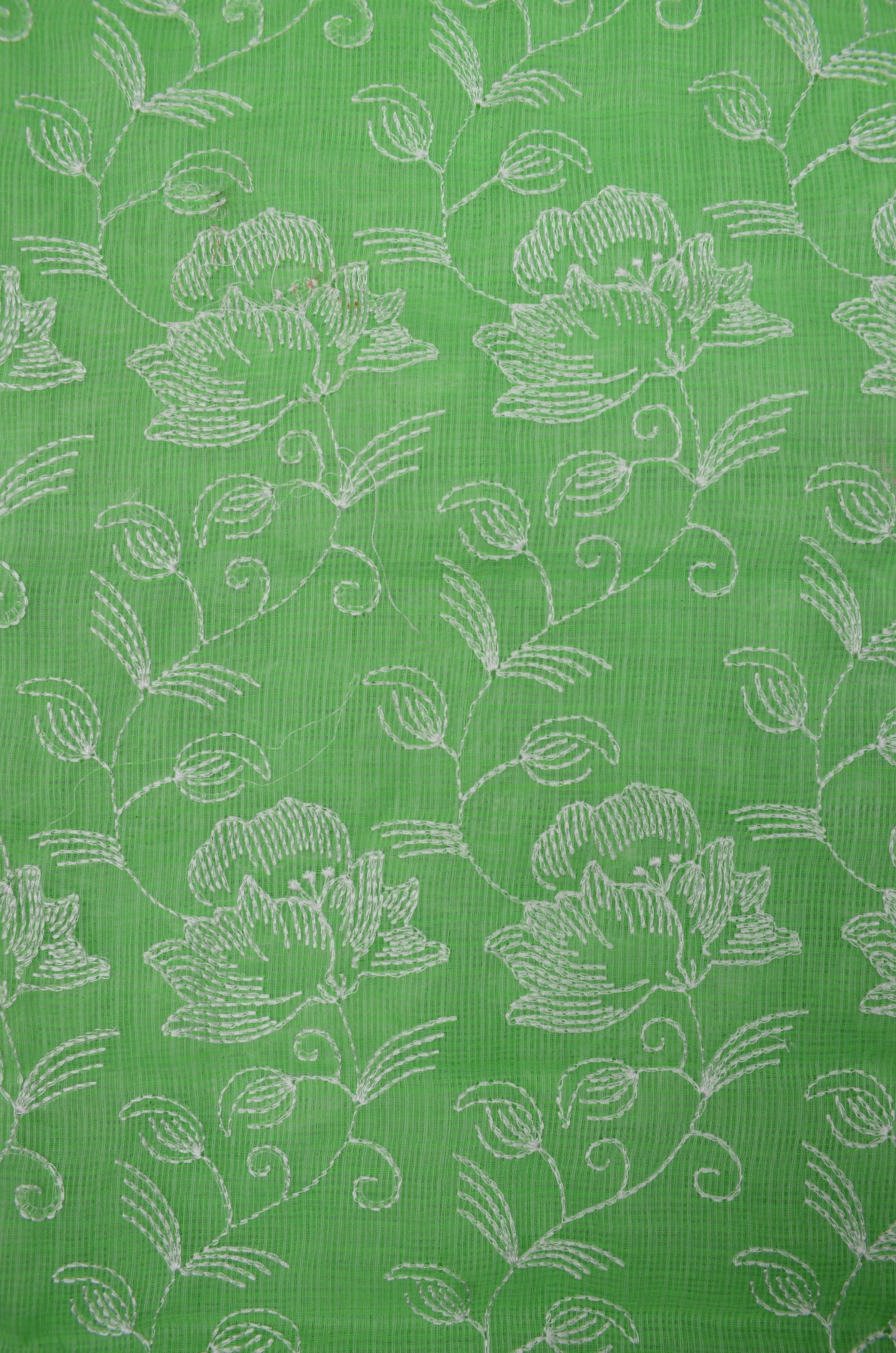 Kota Doriya Embroidery Work Suit In Green