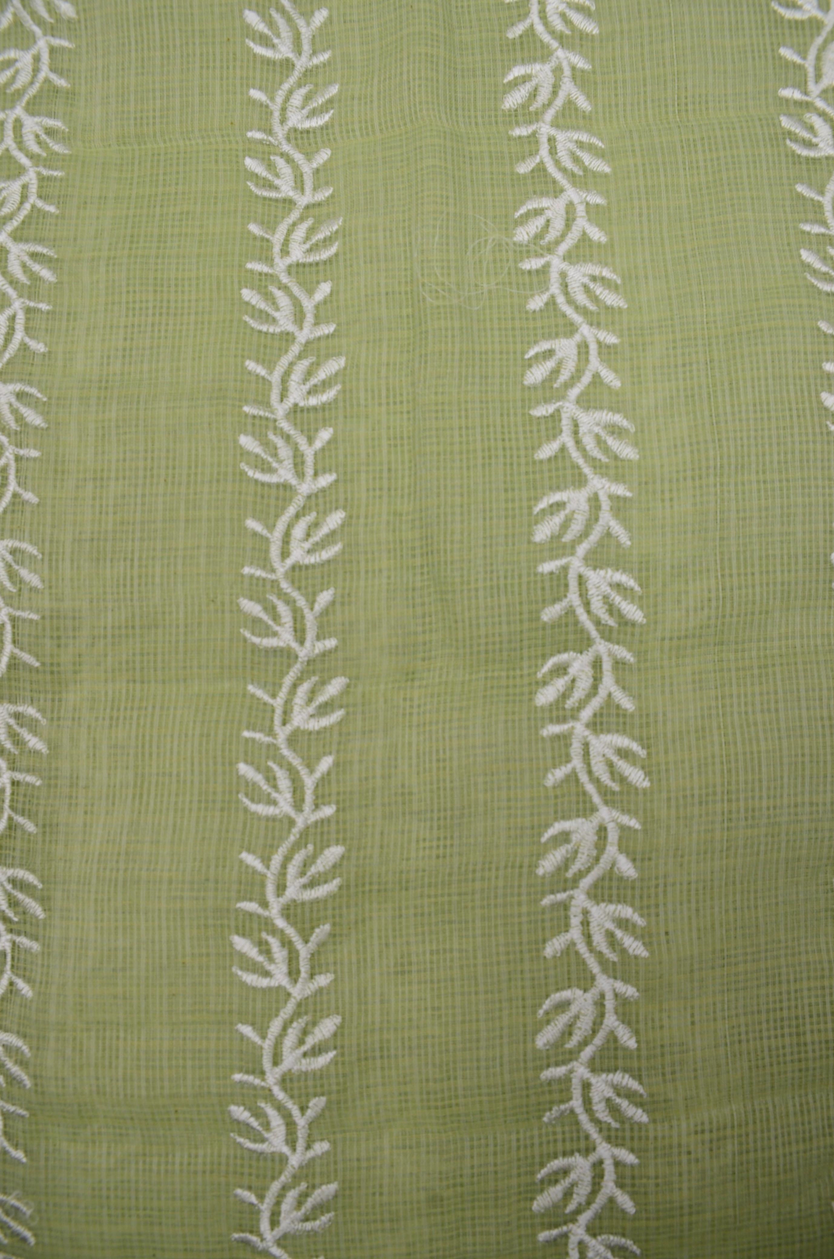 Kota Doriya Embroidery Work Suit In  Green