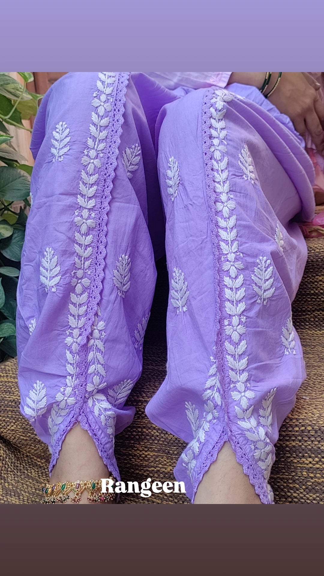 Rangeen Purple Chikankari Dhoti Salwar