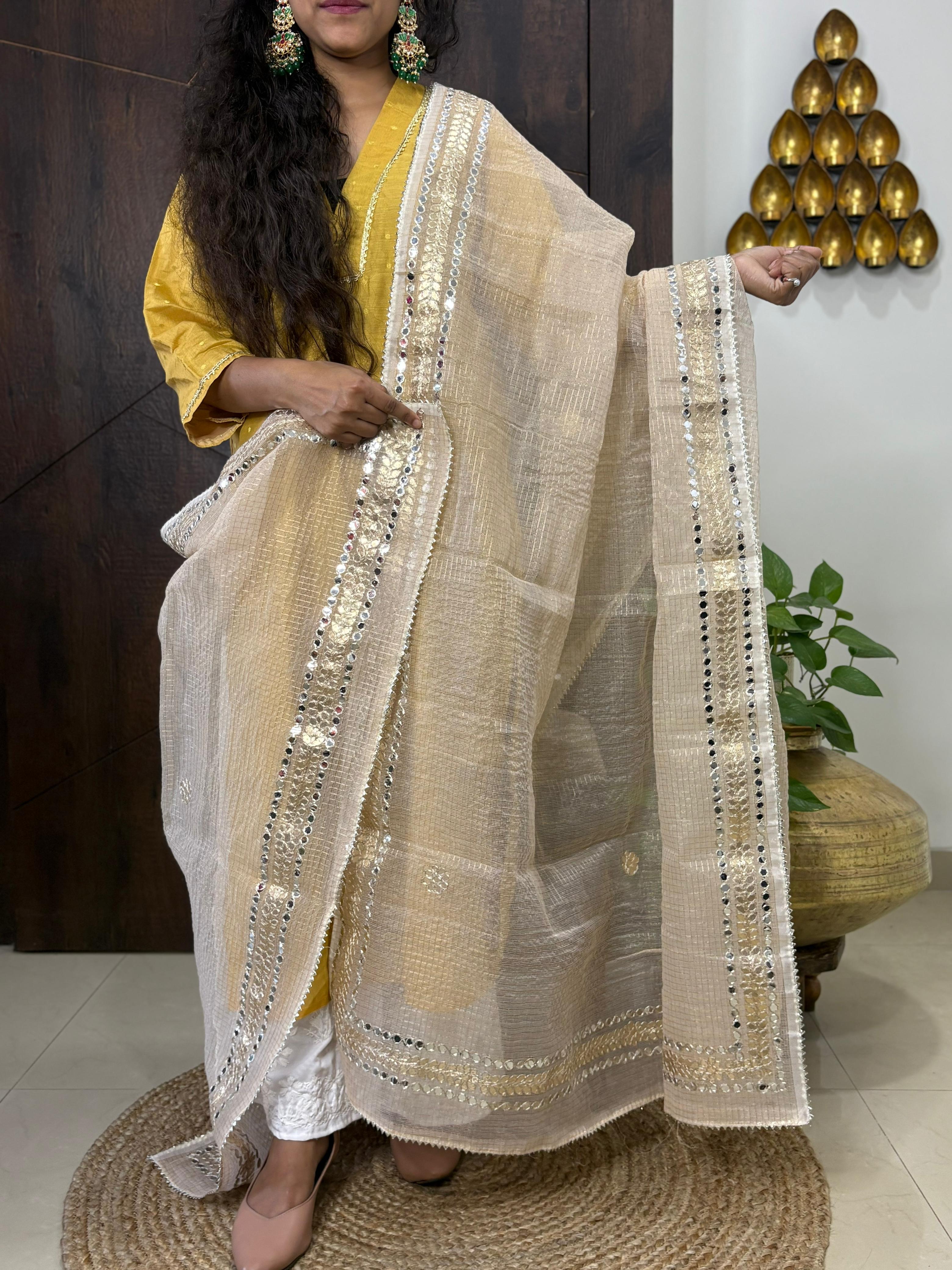 Being Kota Doria Heavy Gota Patti Work Dupatta