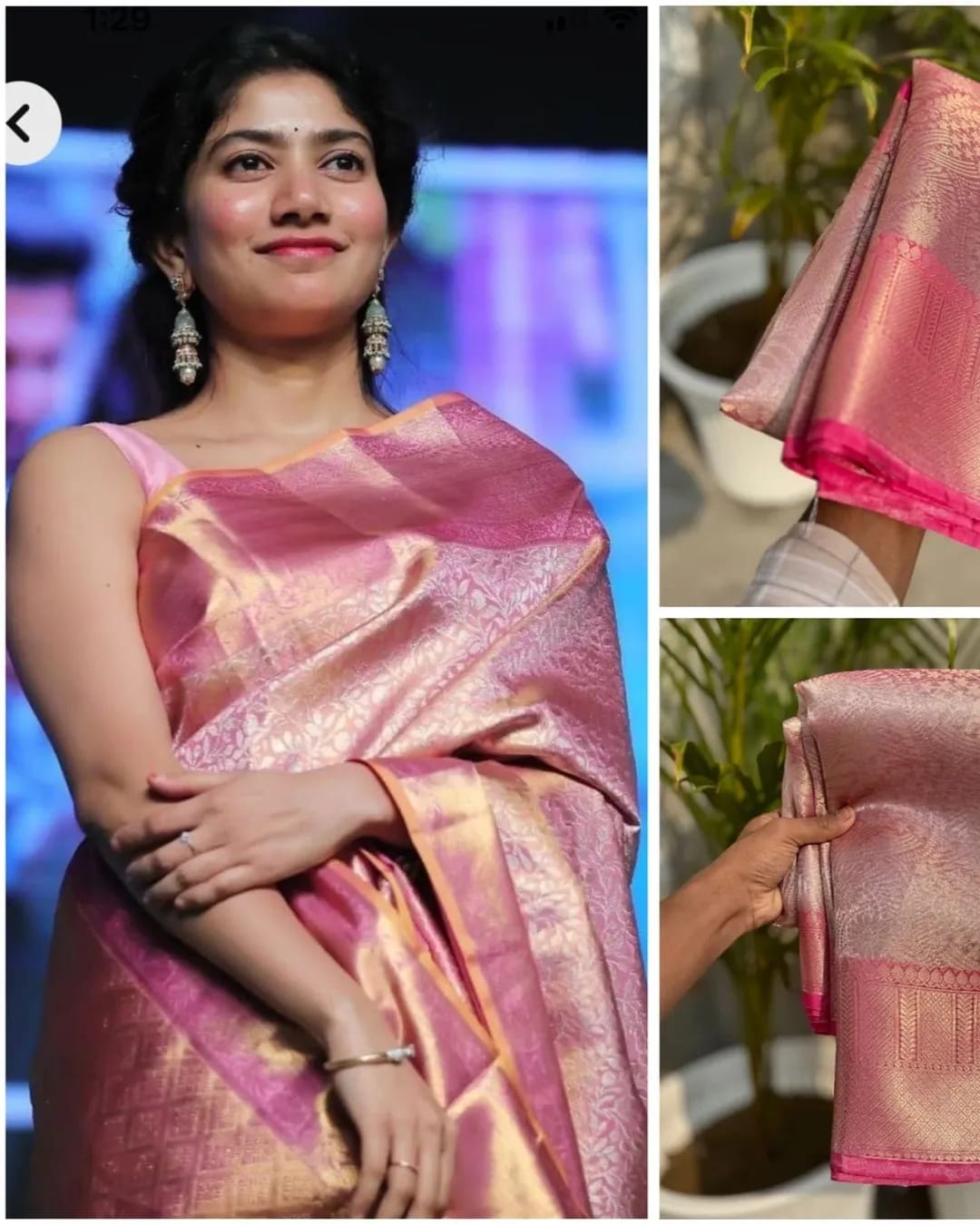 Sai Pallavi Inspired Banarasi Tissue Saree