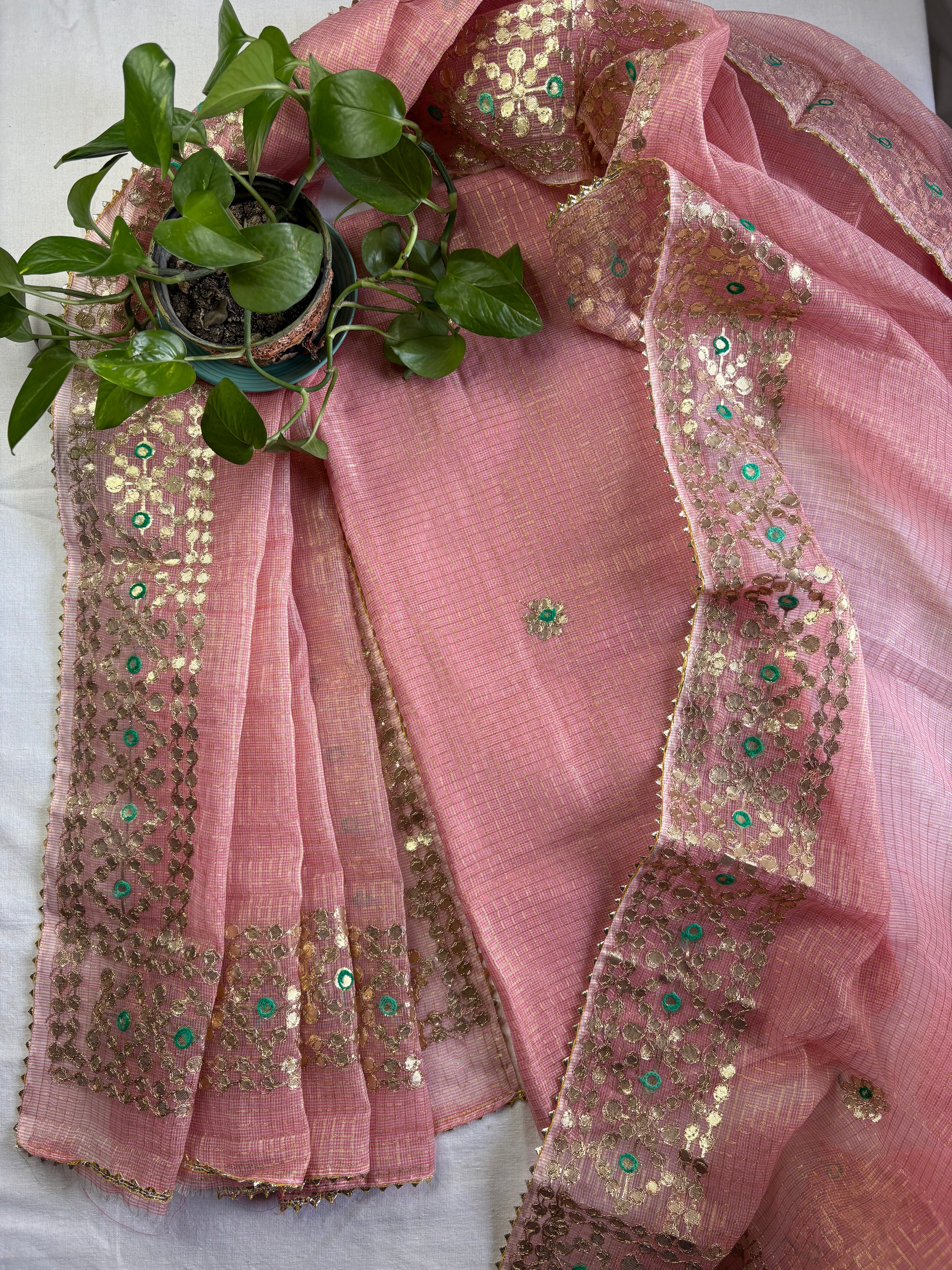 Wedding Wear Kota Gota Patti Salwar Suit In Gota Work Pink Color