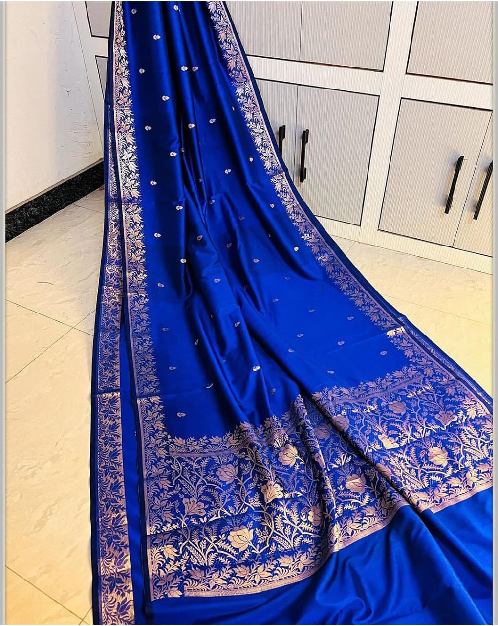 Royal Blue Banarasi Soft Silk Fancy Saree