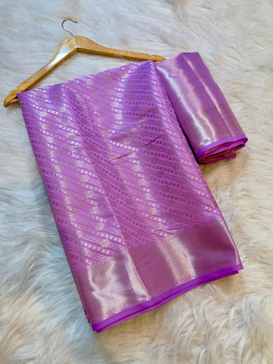 Pink Semi Kathan Silk Saree