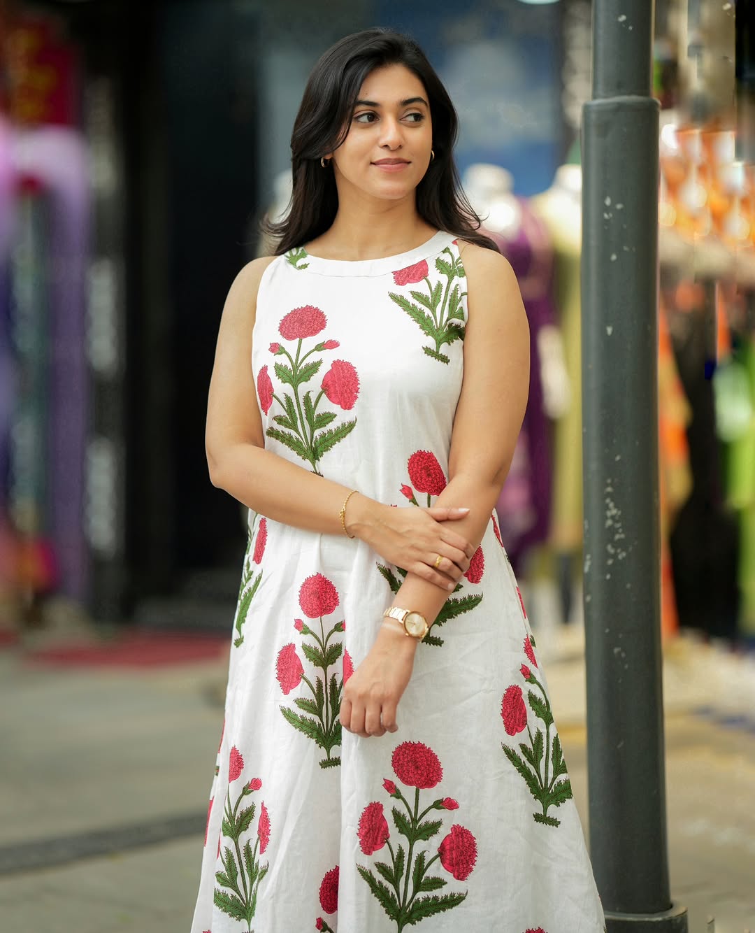 Summer white Flower Print Kurti Palazzo Set