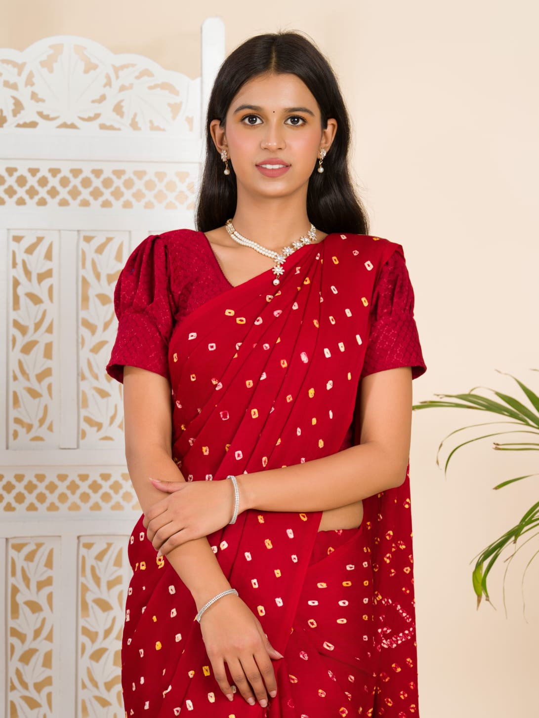 Maroon Modal Gaji Silk Saree