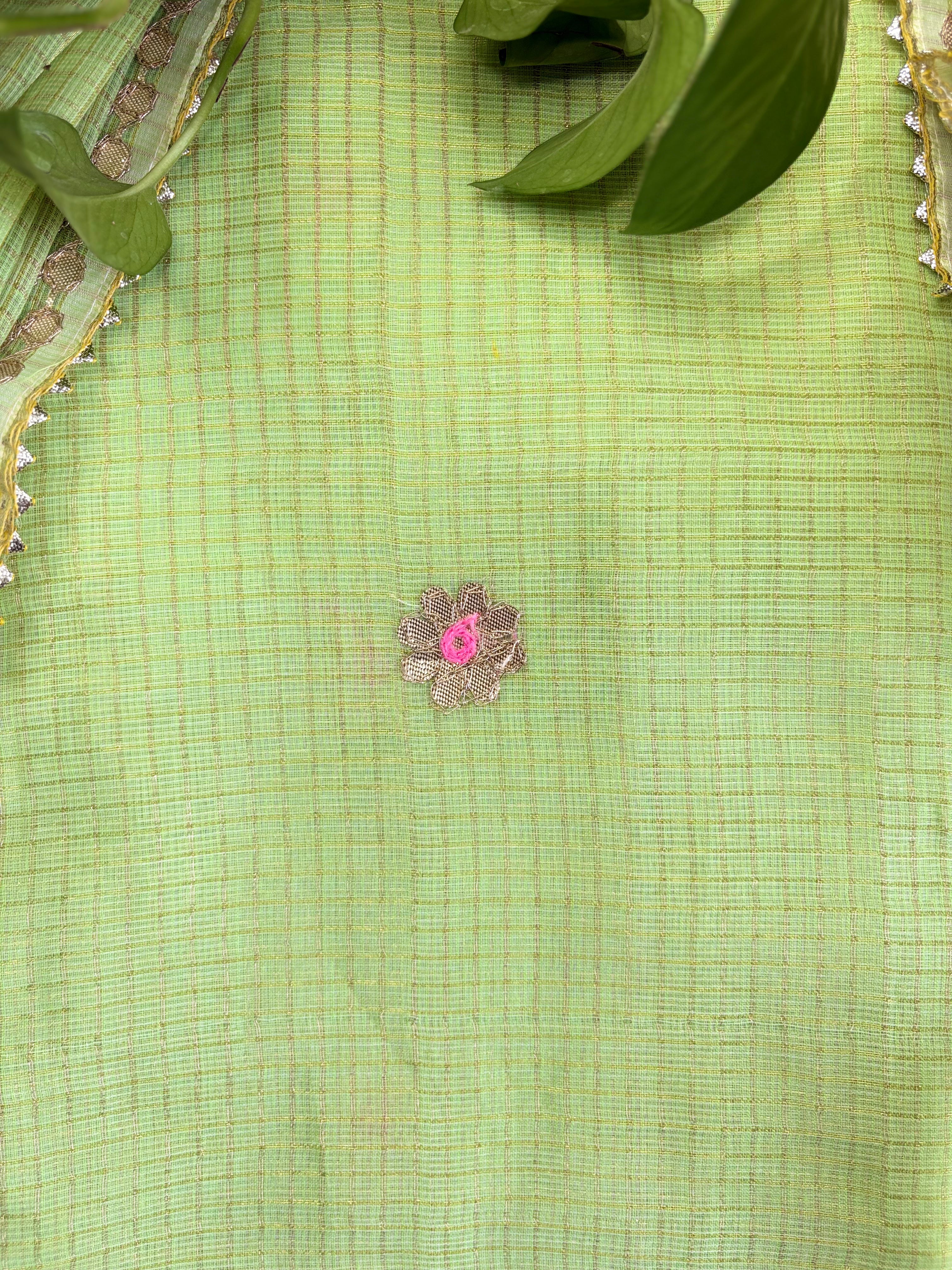 Wedding Wear Kota Gota Patti Salwar Suit In Gota Work Green Color