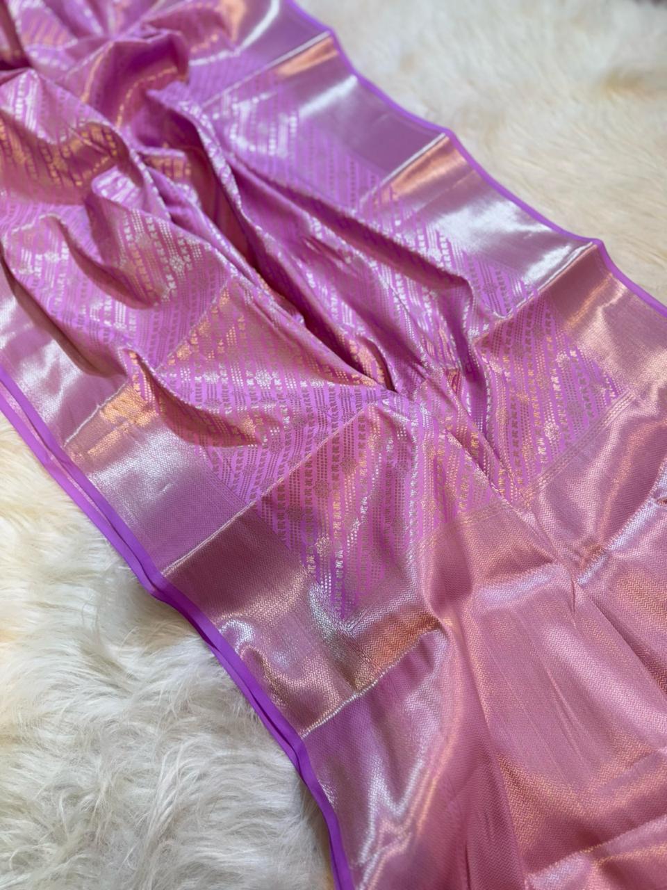 Pink Semi Kathan Silk Saree