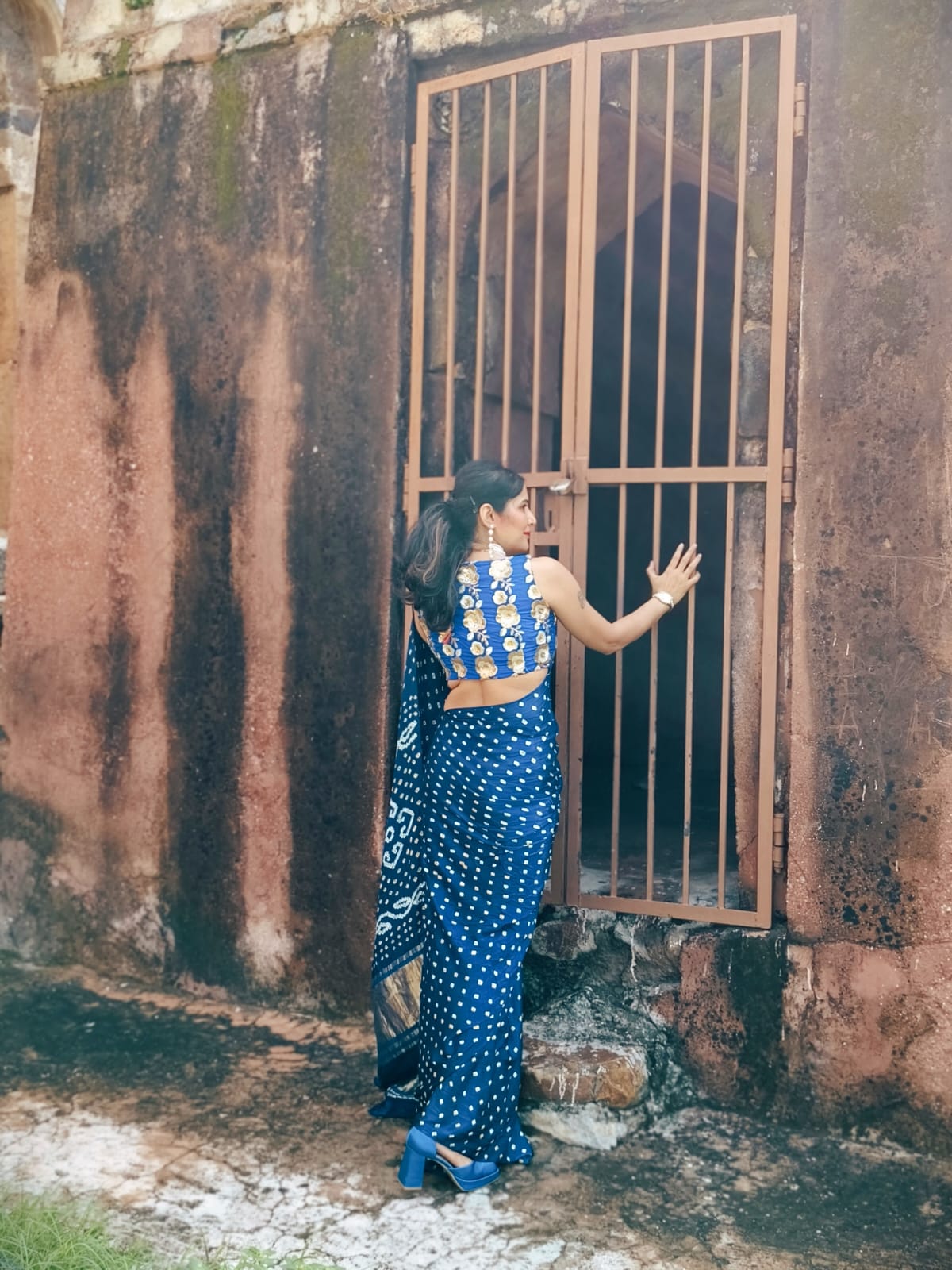 Royal Blue Modal Gaji Silk Saree