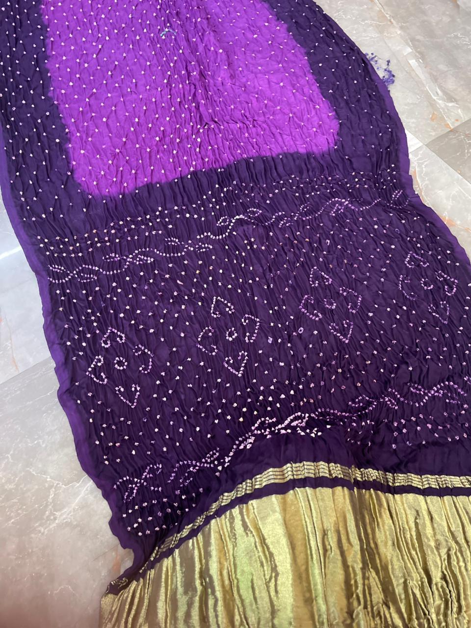 Shivani Beautiful Jamuni Color Bandhej Silk Saree