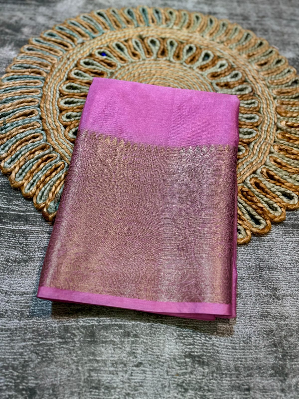 Pink Banarasi Handloom Zari Border Silk Saree