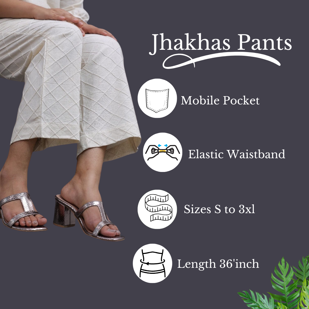 Gul Cream Straight Pant In Cotton For Women