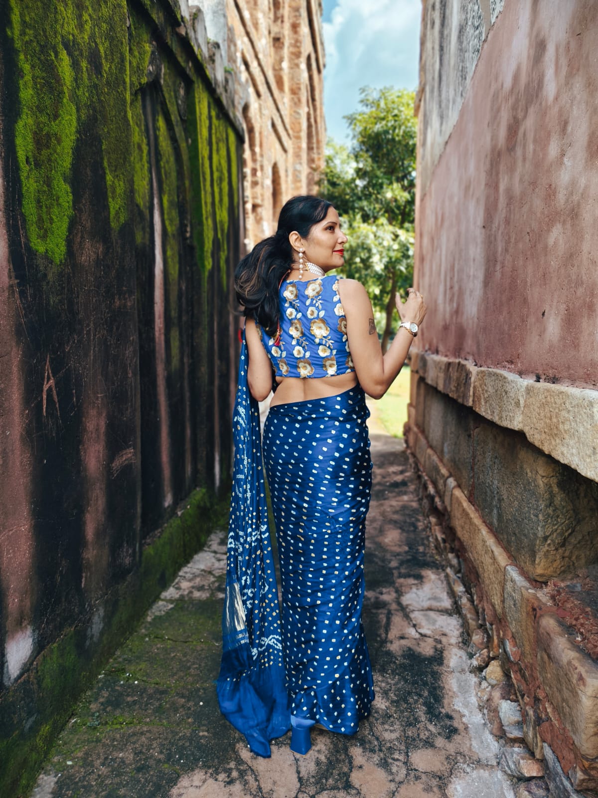 Royal Blue Modal Gaji Silk Saree