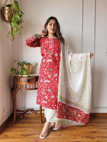 Maroon Stitched Kurta Set |Cotton Stitched Suit Set| Jhakhas