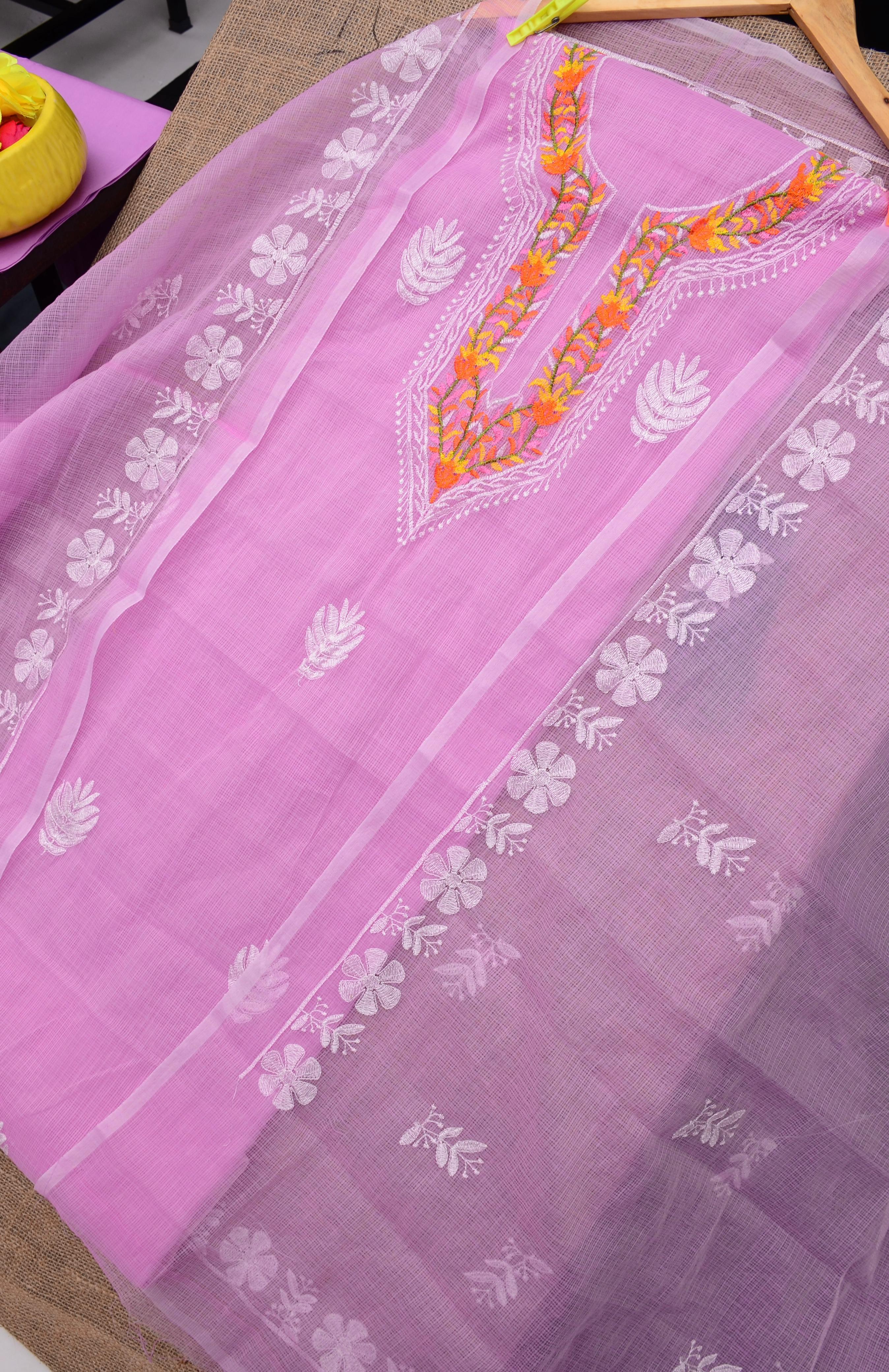 Kota Doriya Embroidery Work Suit In Pink