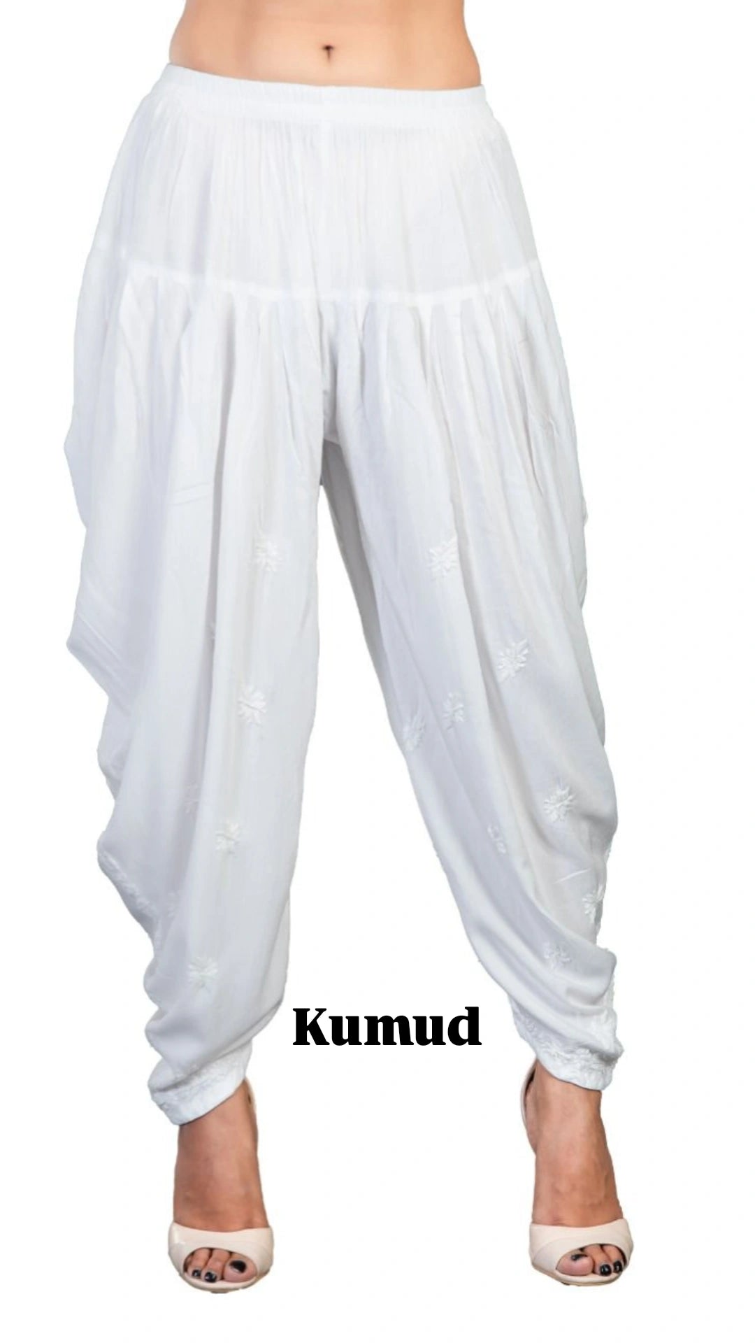 Kumud White Chikankari Dhoti Salwar