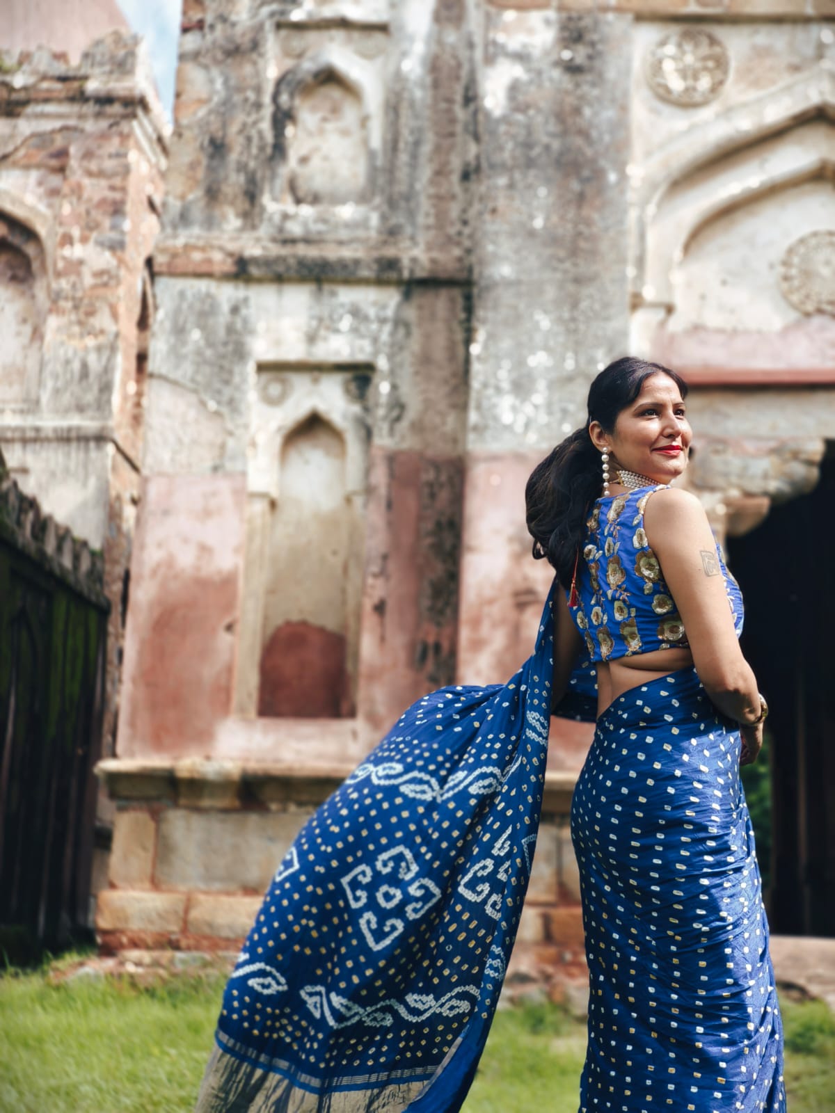 Royal Blue Modal Gaji Silk Saree