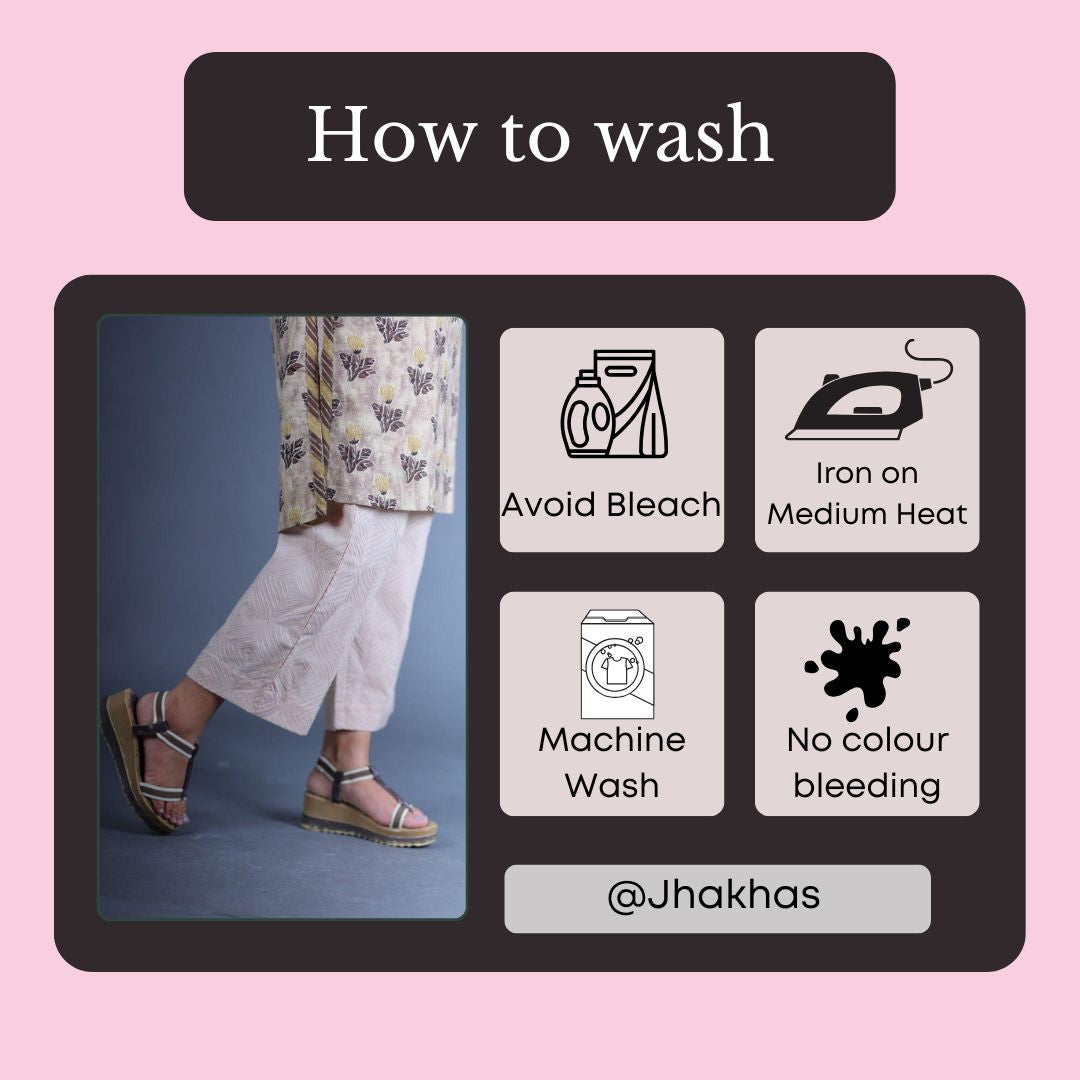 Varika Beige Straight Pant Full thread Work Pant In Cotton