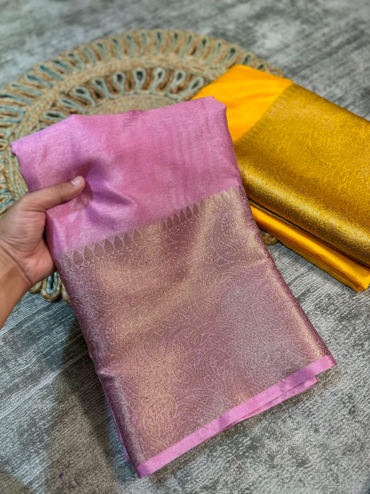 Pink Banarasi Handloom Zari Border Silk Saree