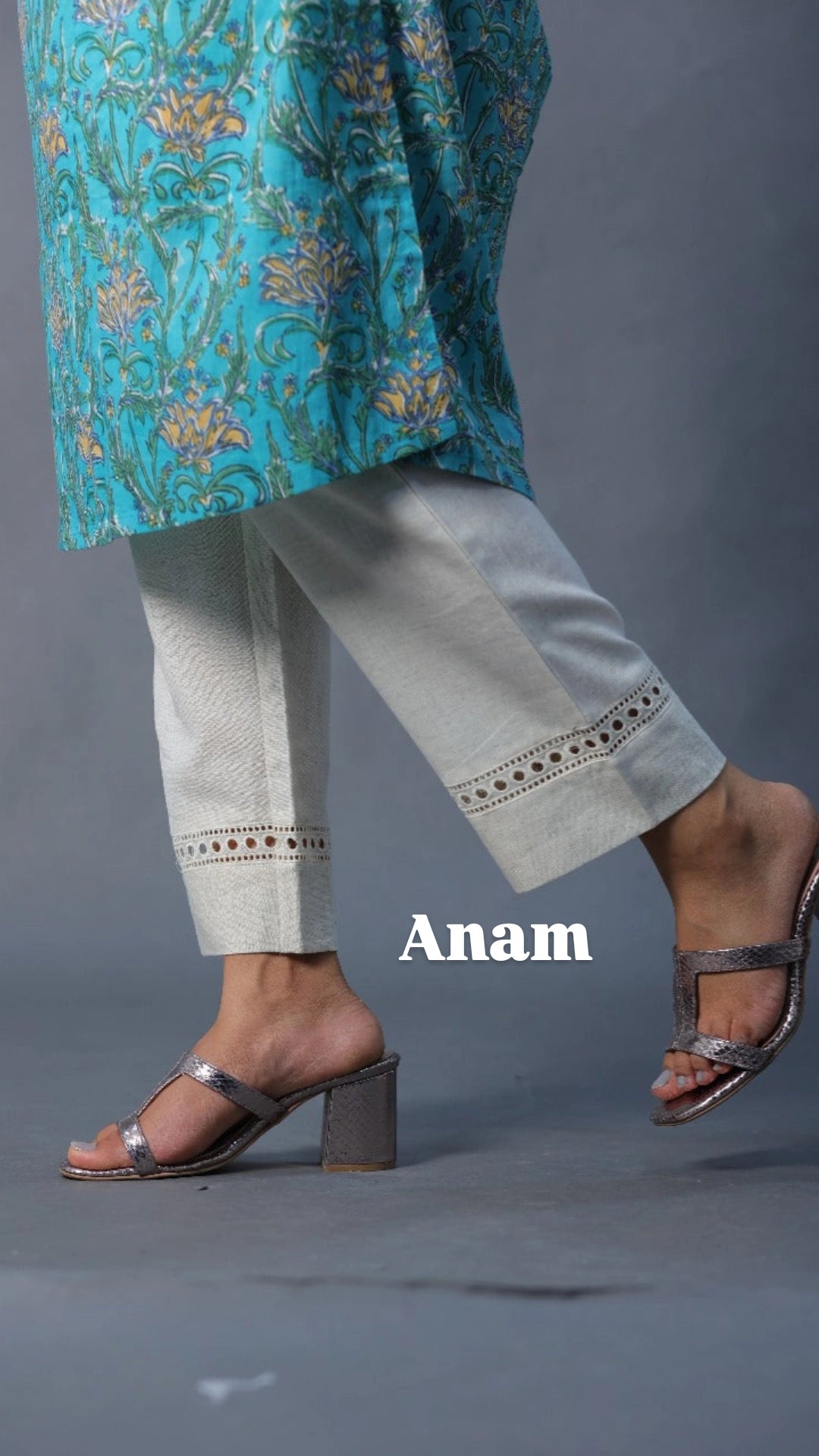 Anam Women Cotton Linen Pants In Cream Color