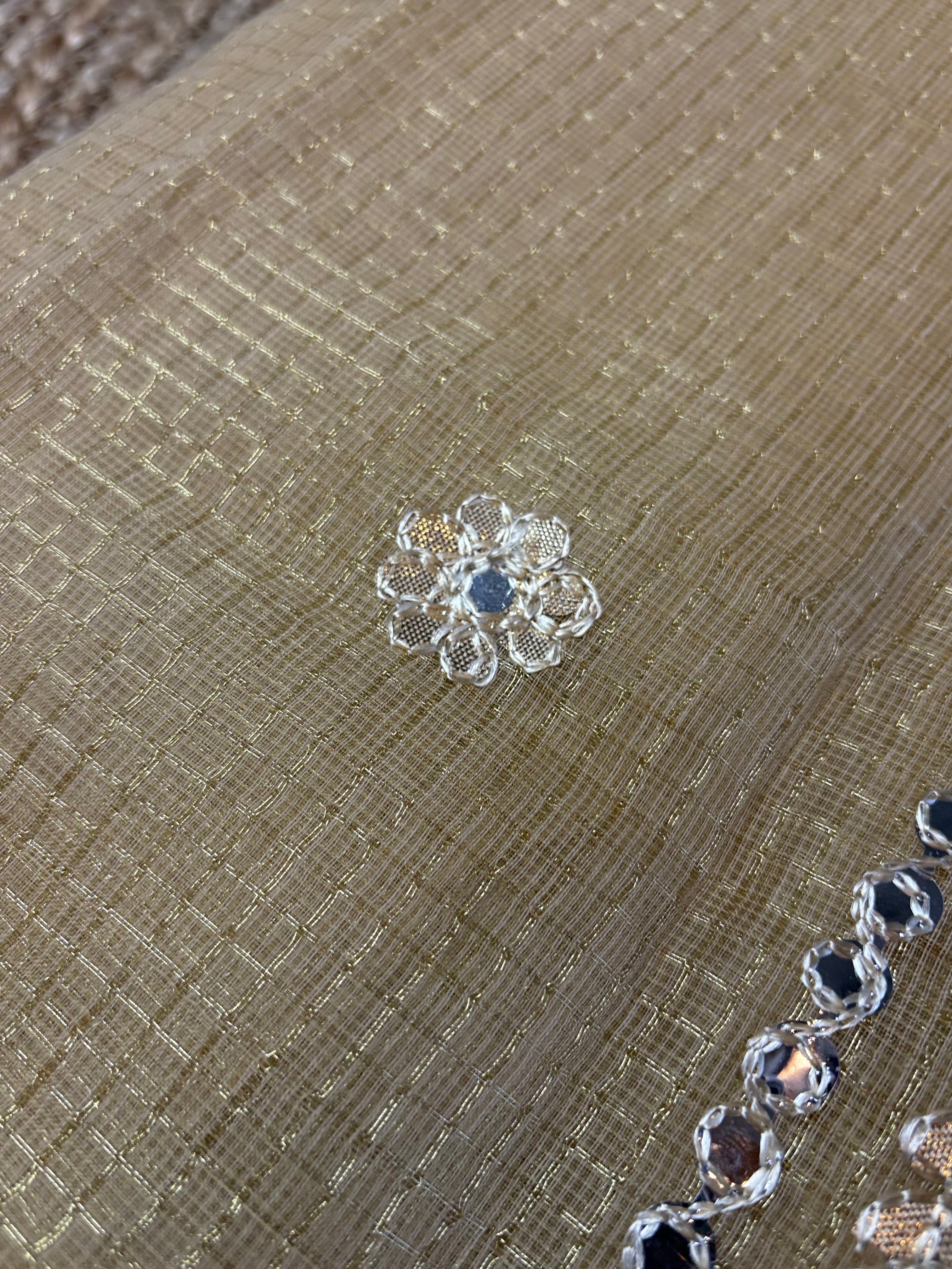 Rangili Brown Kota Doria Gota Patti Saree