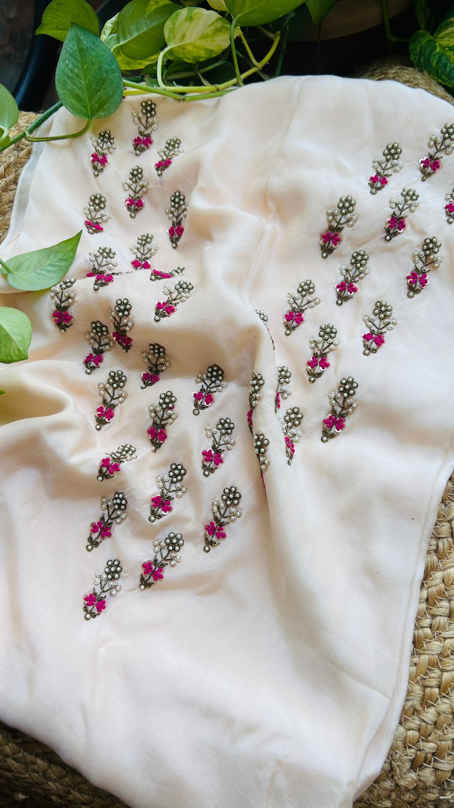 Peach Gota Patti Kurti