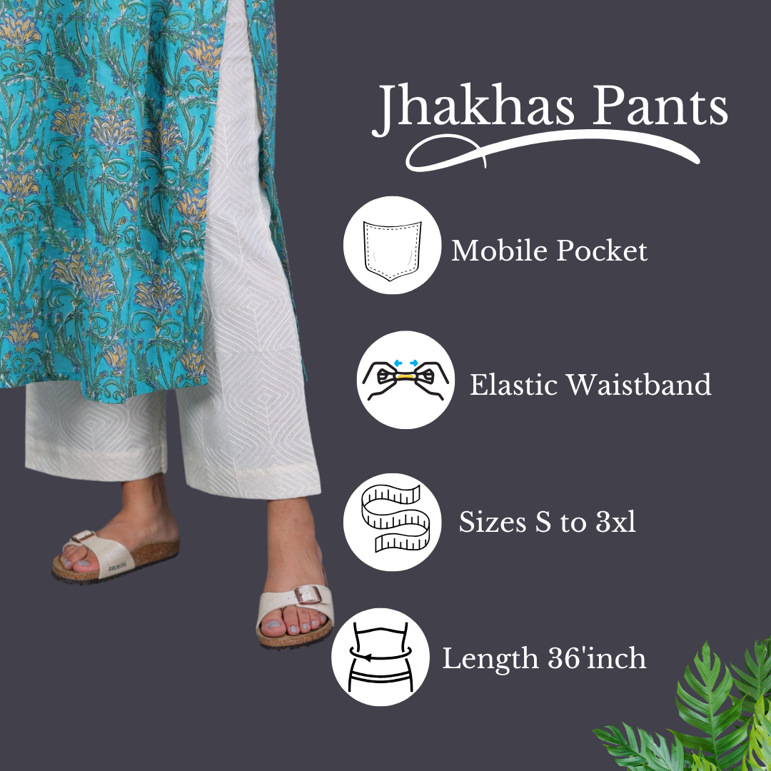 Anisha Beautiful Cream Straight Pant In Cotton For Women