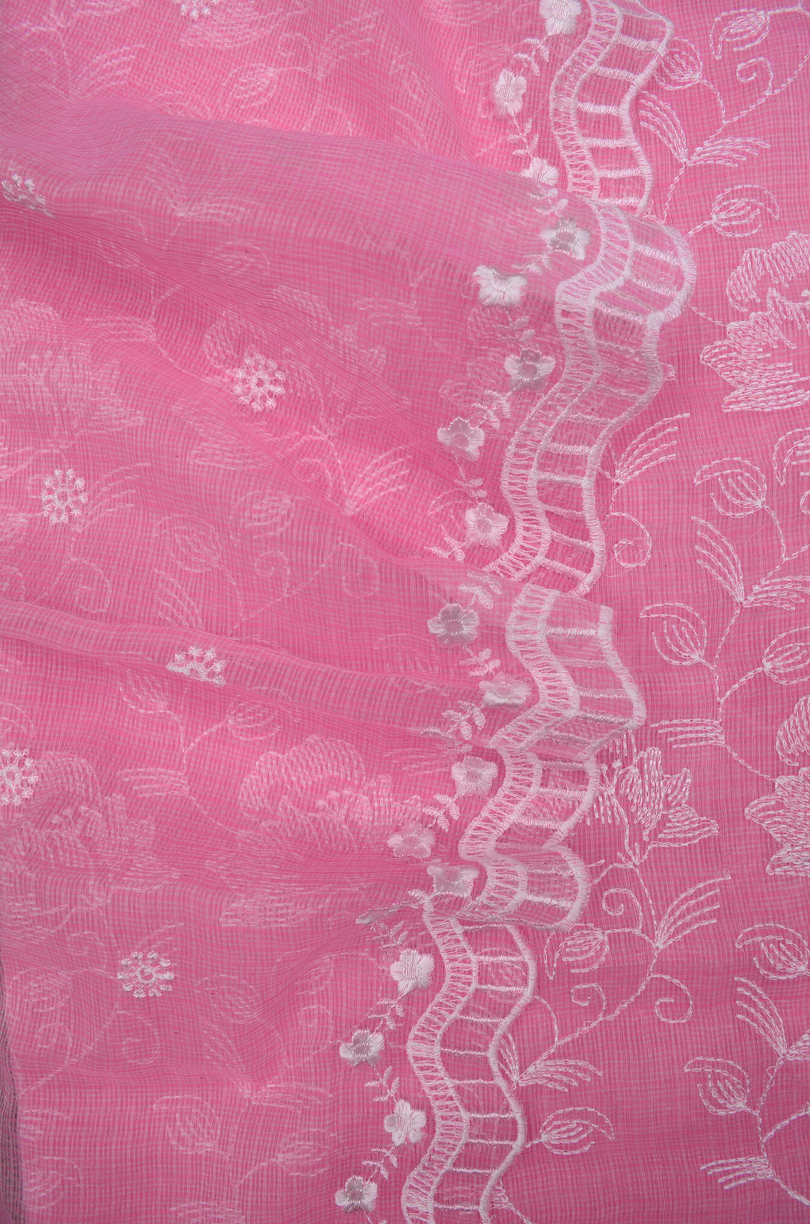 Kota Doriya Embroidery Work Suit In Pink