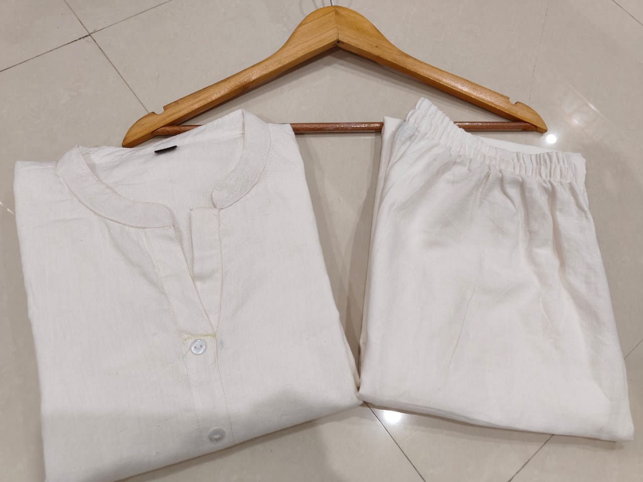 Plain white co-ord cotton set 