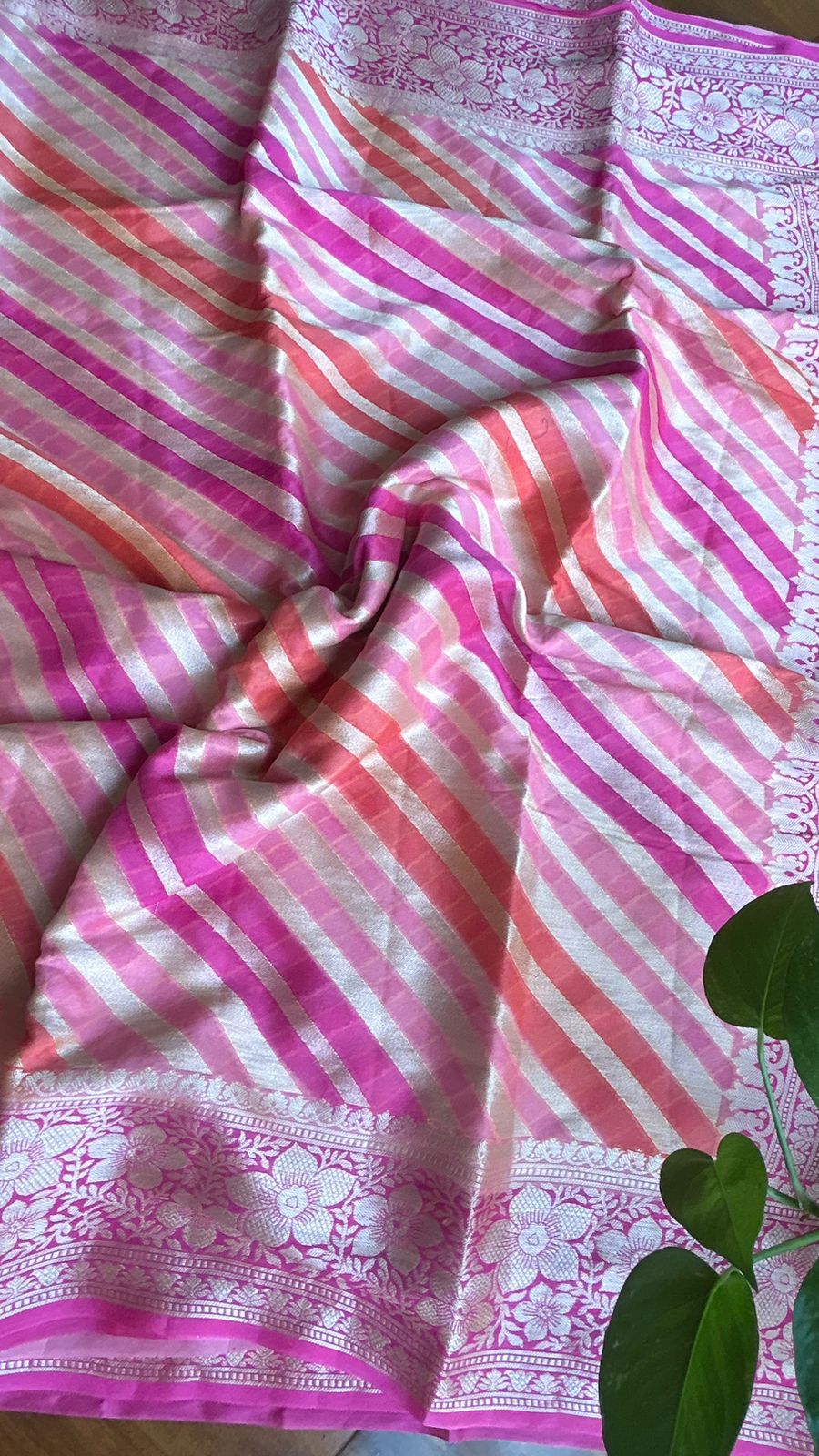 Elegant Shades of Pink Banarasi Meenakari Saree