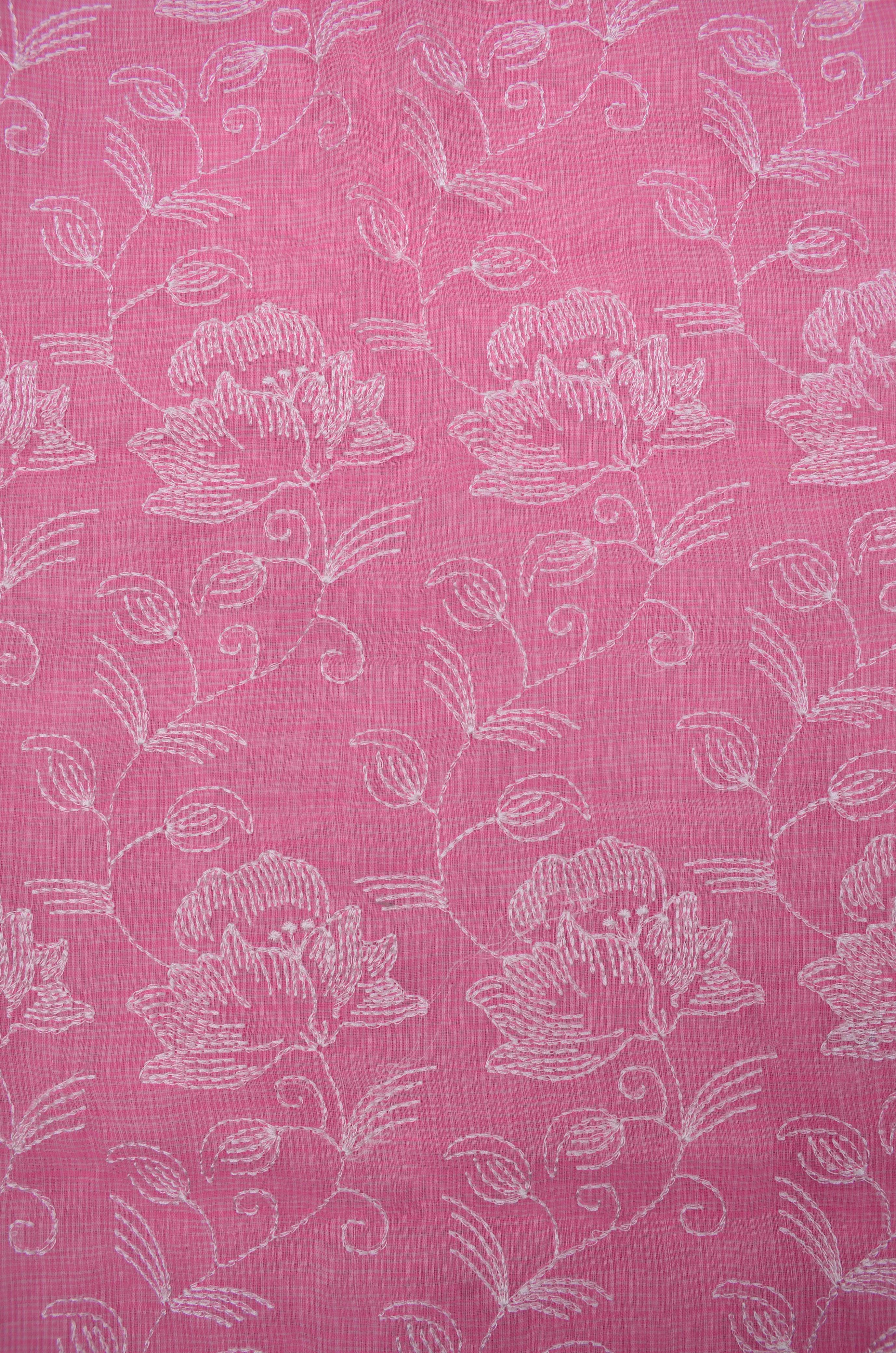 Kota Doriya Embroidery Work Suit In Pink