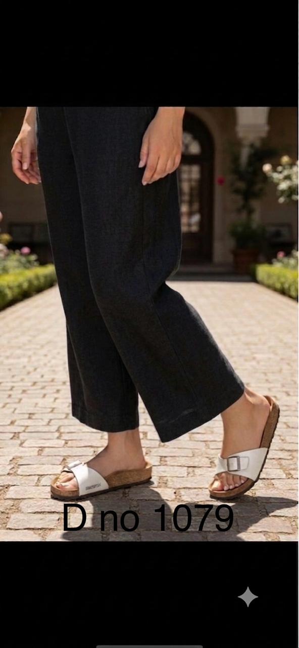 Denim Black Straight Pant In Soft Cotton For Women