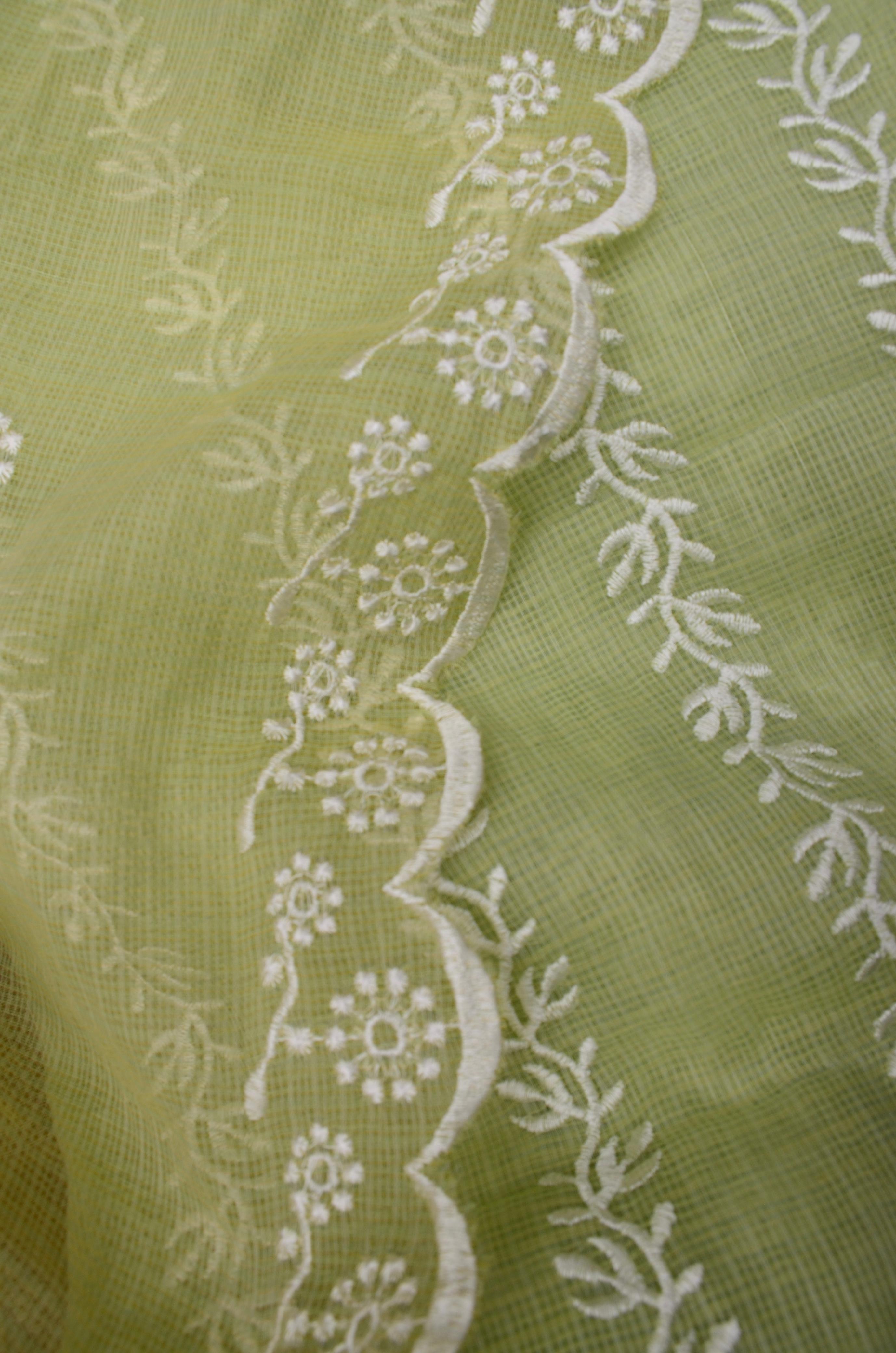 Kota Doriya Embroidery Work Suit In  Green