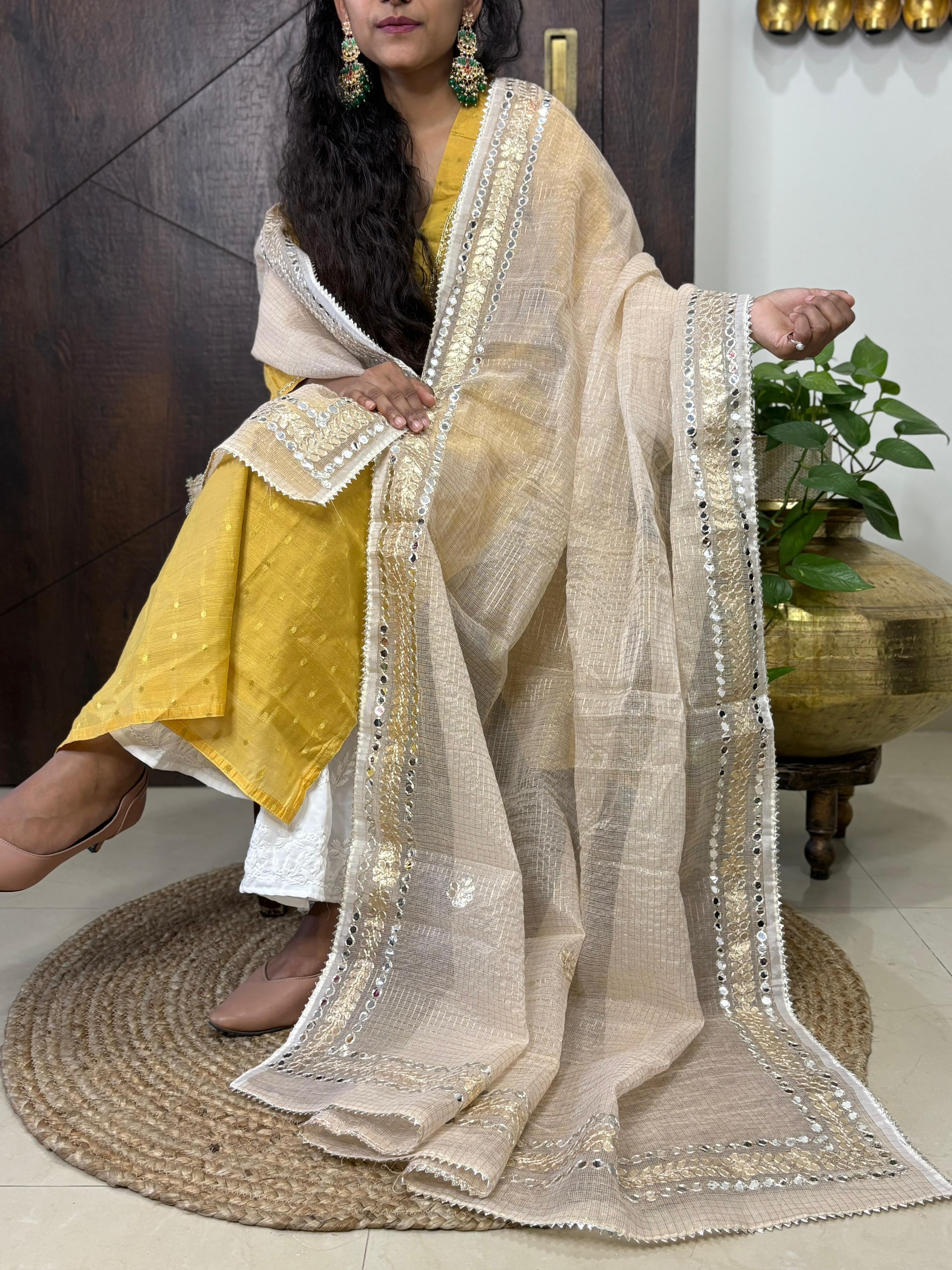 Being Kota Doria Heavy Gota Patti Work Dupatta