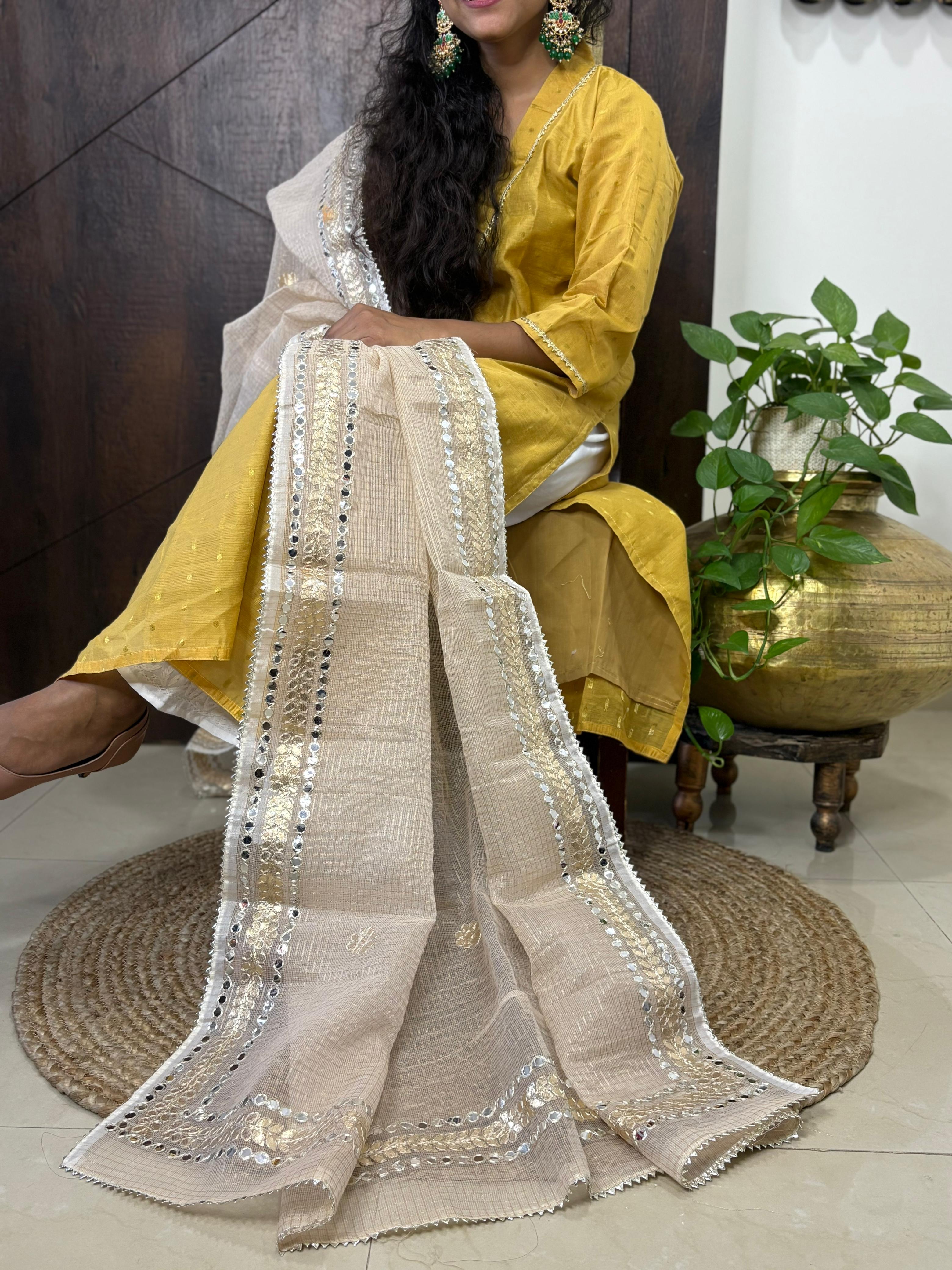 Being Kota Doria Heavy Gota Patti Work Dupatta