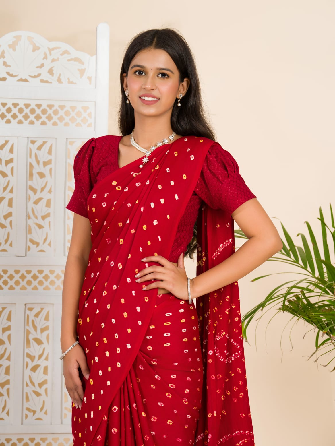Maroon Modal Gaji Silk Saree