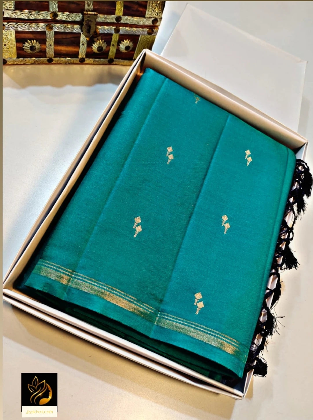 Blue Banarasee Semi Georgette Zari Work Saree