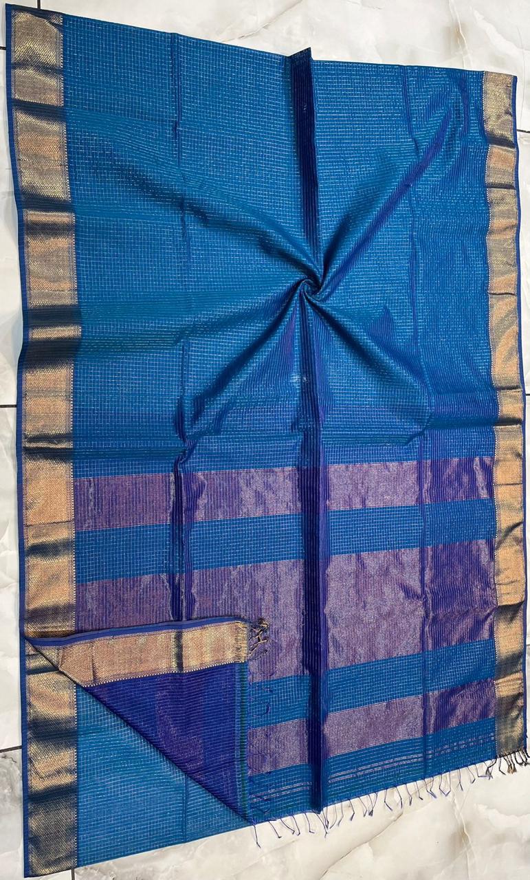 Maheshwari Silk Saree In Blue