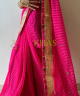 Pink Leheriya Gota Saree