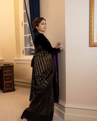 Nita Ambani Inspired Semi Kathan Soft Silk Saree