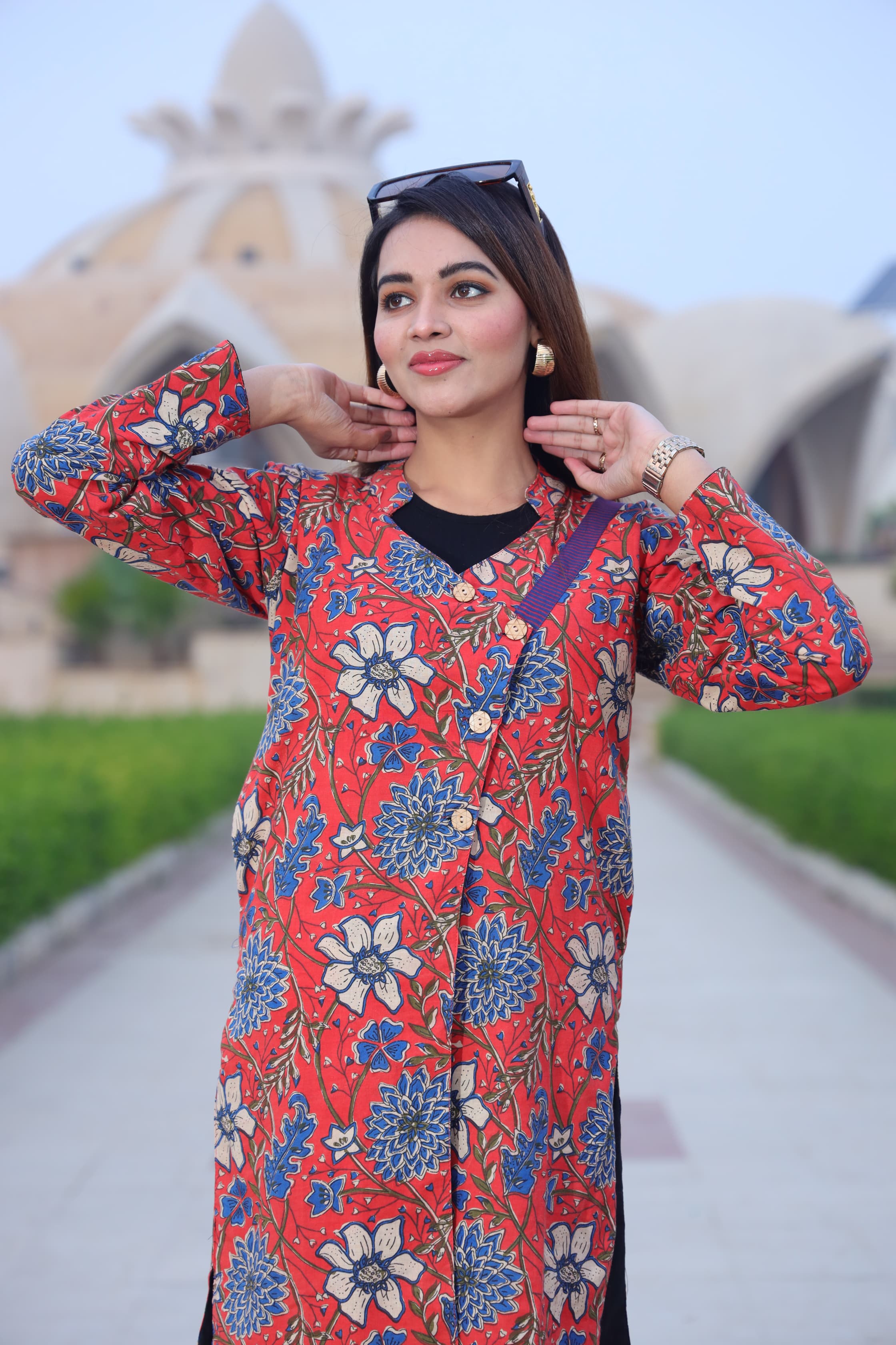 Beautiful Red Bagru Hand Block Printed Pure Cotton Winter Jackets