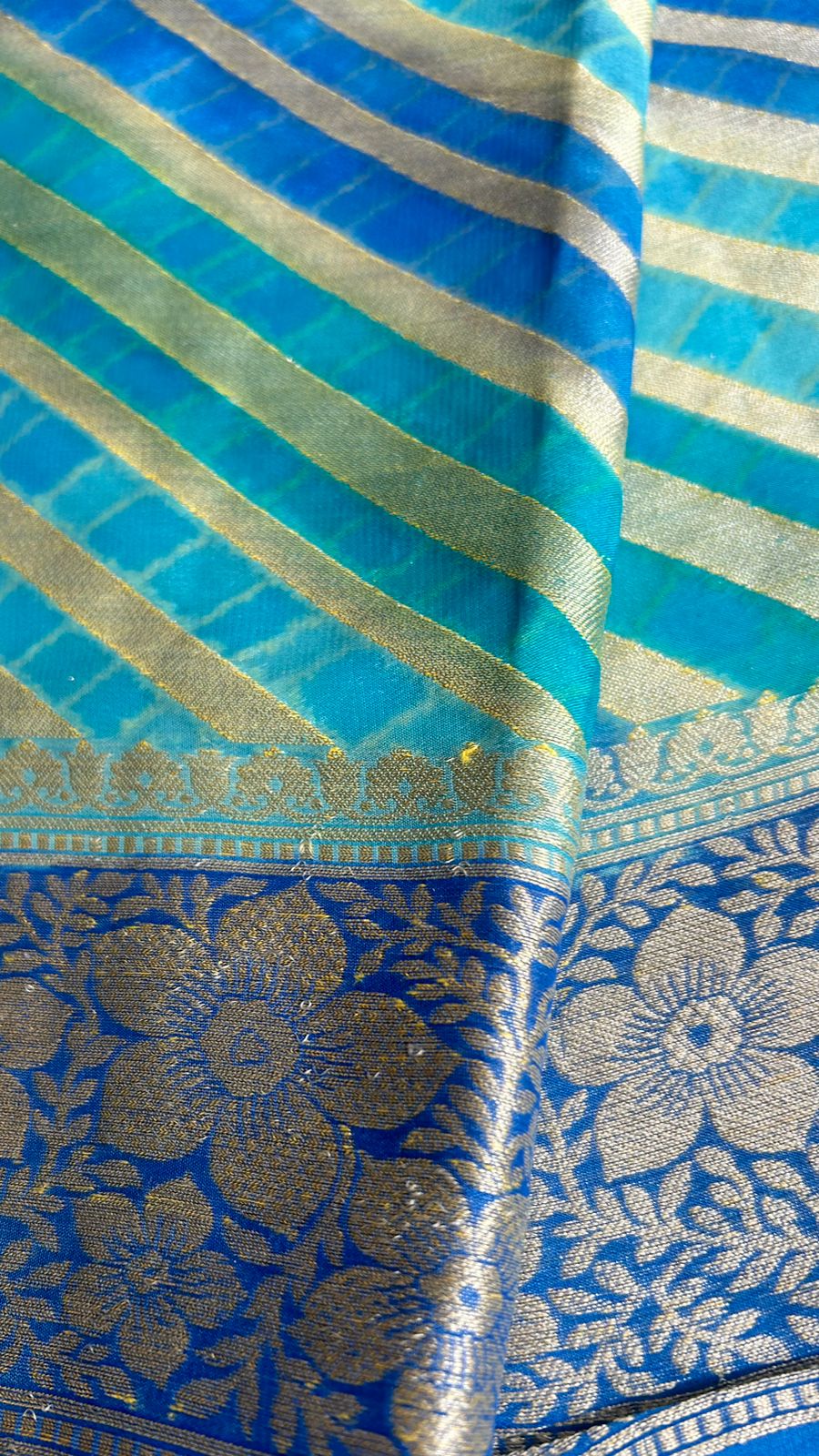 Shades of Blue Banarasi Meenakari Fun Pattern Saree