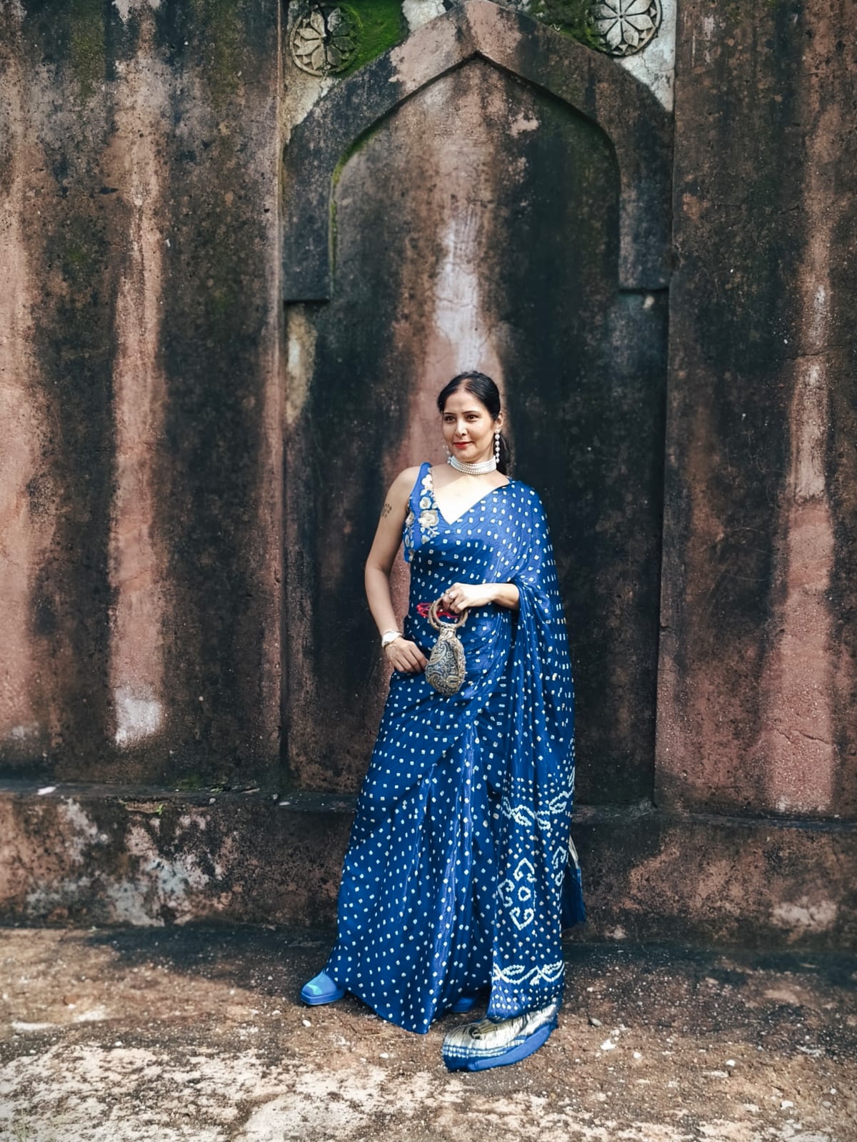 Royal Blue Modal Gaji Silk Saree