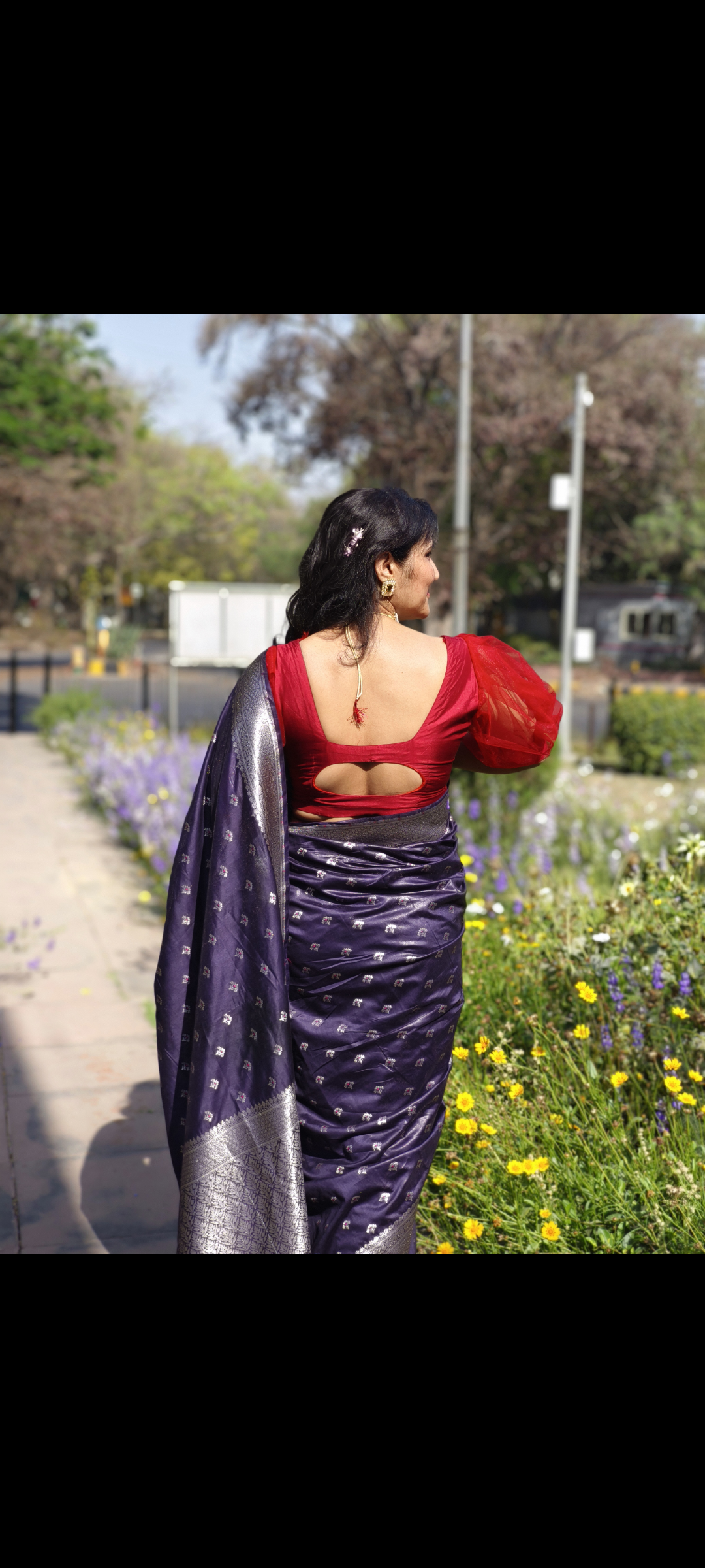 Banarasi Soft Silk Saree In Navy Blue