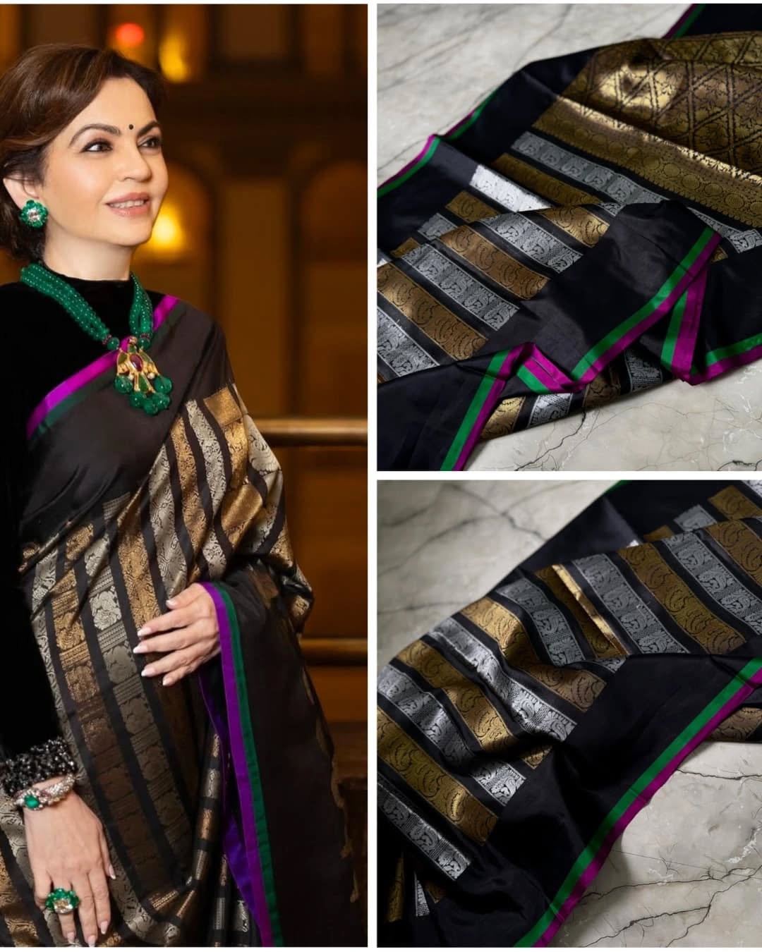 Nita Ambani Inspired Semi Kathan Soft Silk Saree