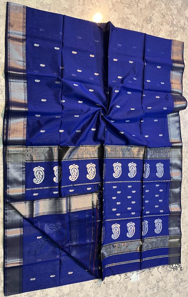 Maheshwari Silk Saree In Blue