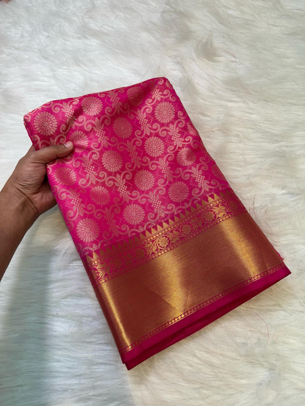 Pink Banarasi Tissue Zari Silk Saree
