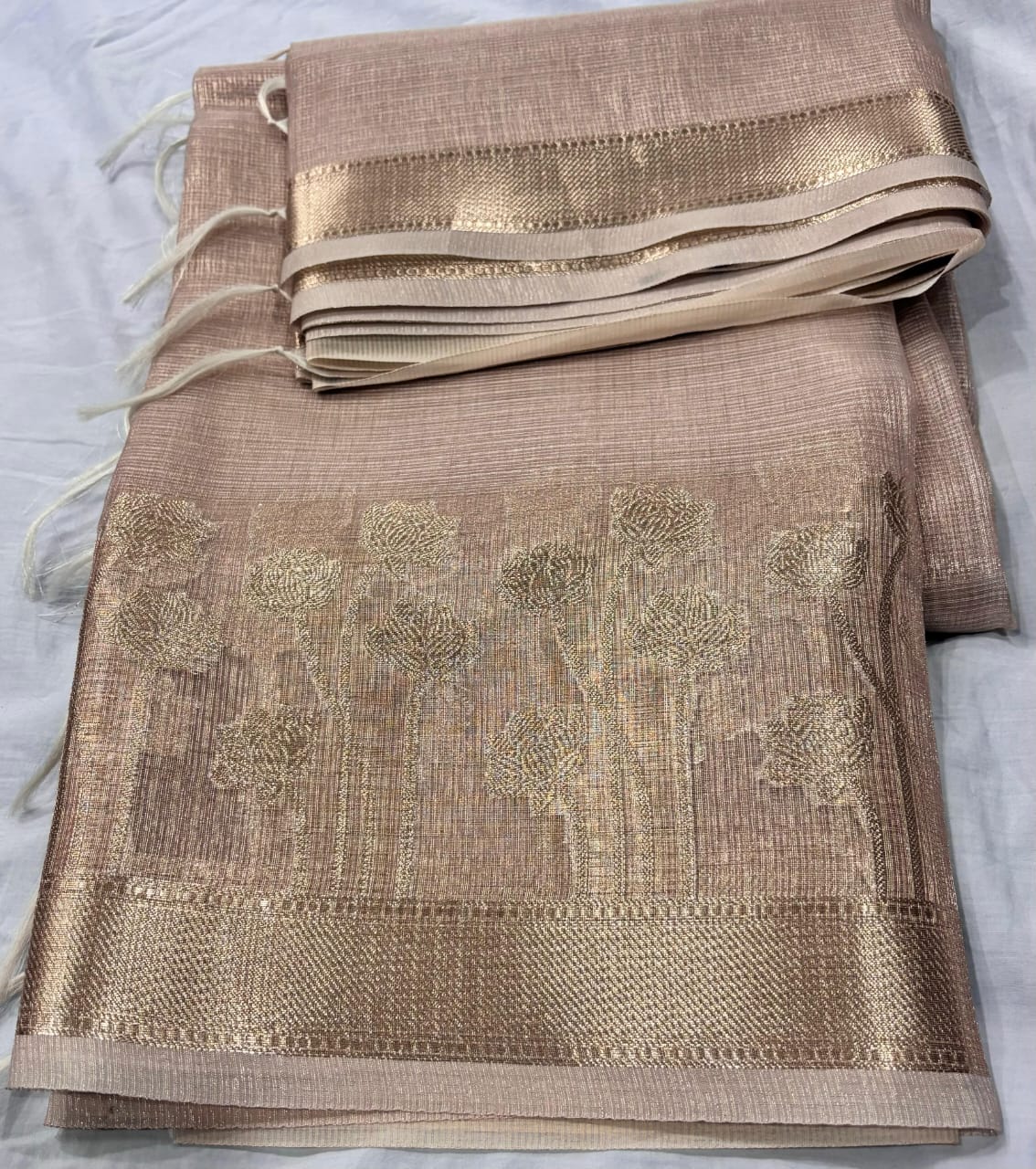 Banarasi Handloom Shimmer Tissue Zari Border Silk Saree