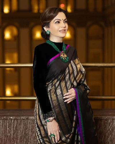 Nita Ambani Inspired Semi Kathan Soft Silk Saree